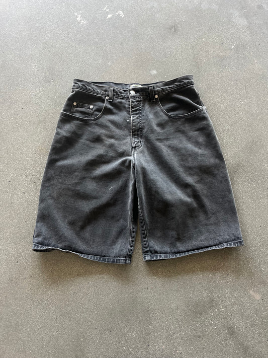 90’S FADED BLACK GUESS BAGGY JORTS - 33