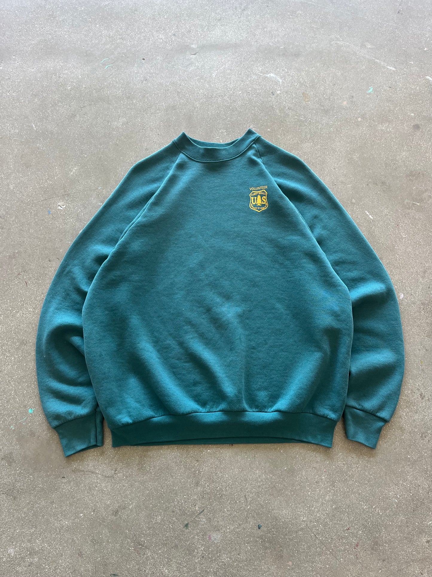 90’S JADE “FOREST SERVICE” RAGLAN CREWNECK - BOXY L/XL