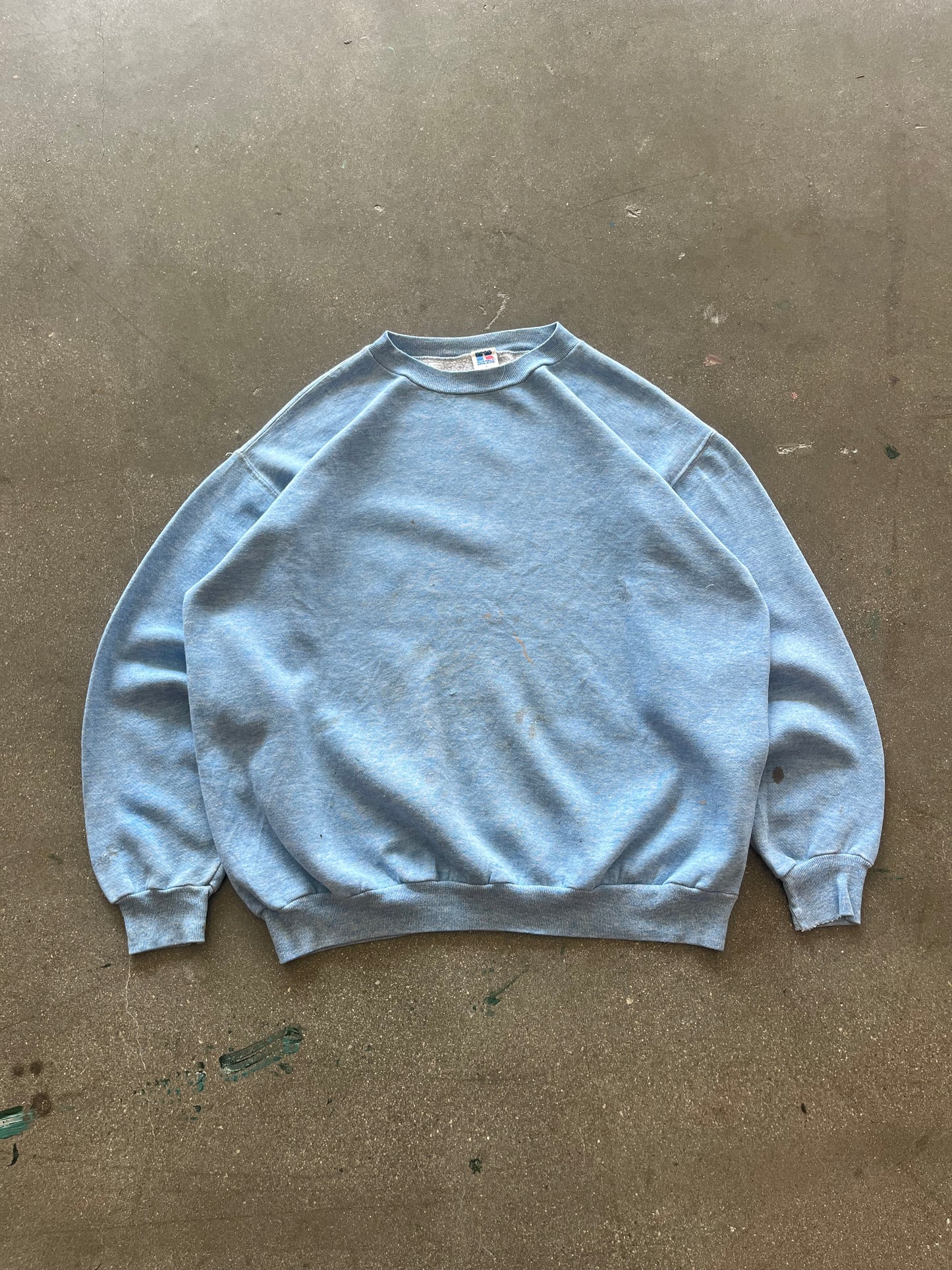 80’S BABY BLUE RUSSELL ATHLETIC CREWNECK- BOXY L