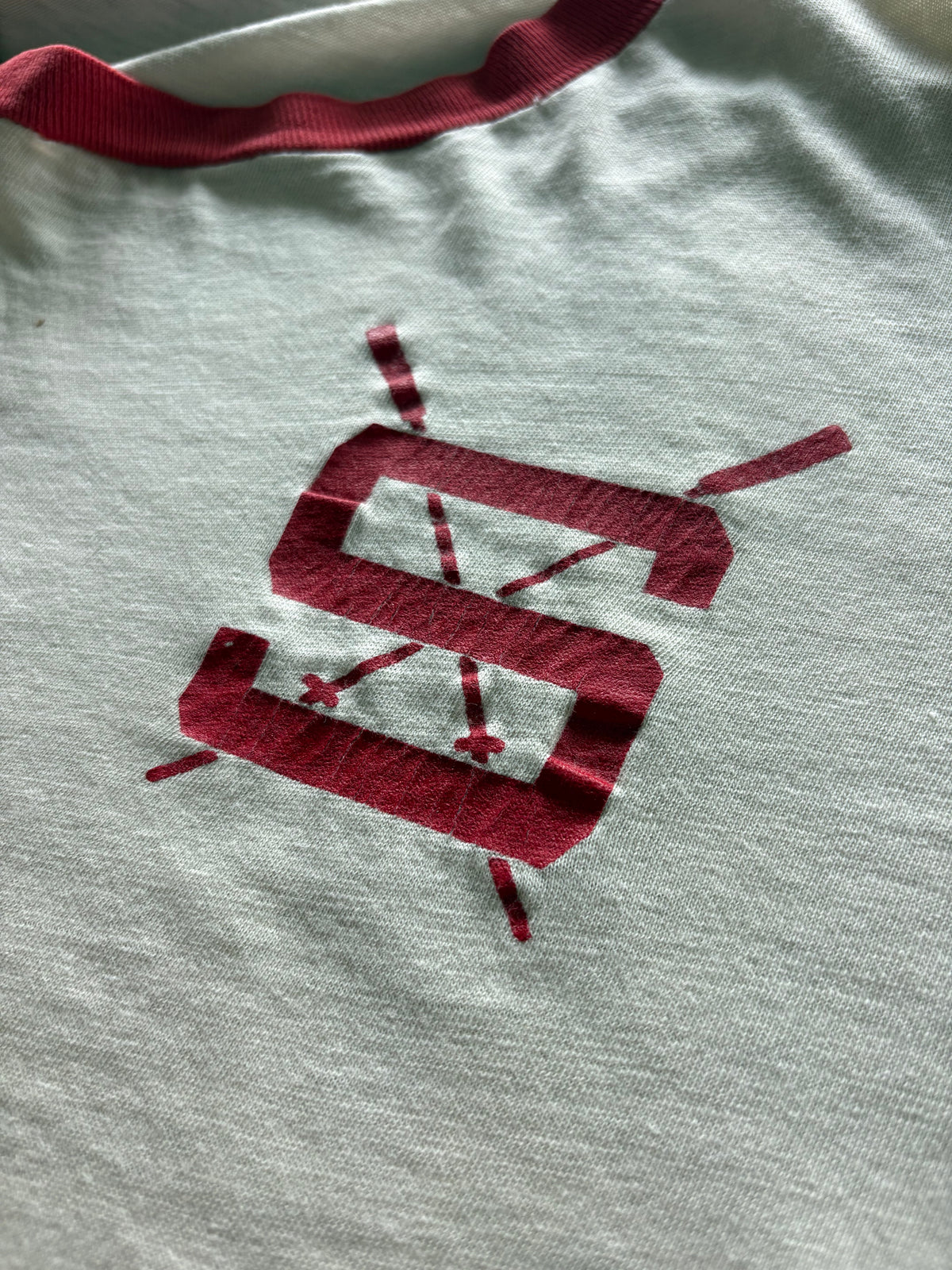 60’S RED SOFTBALL BOXY RINGER - BOXY S/M