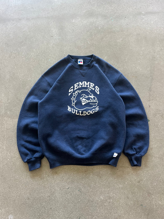 90’S NAVY “SEMMES BULLDOGS” RUSSELL CREW - BOXY S/M