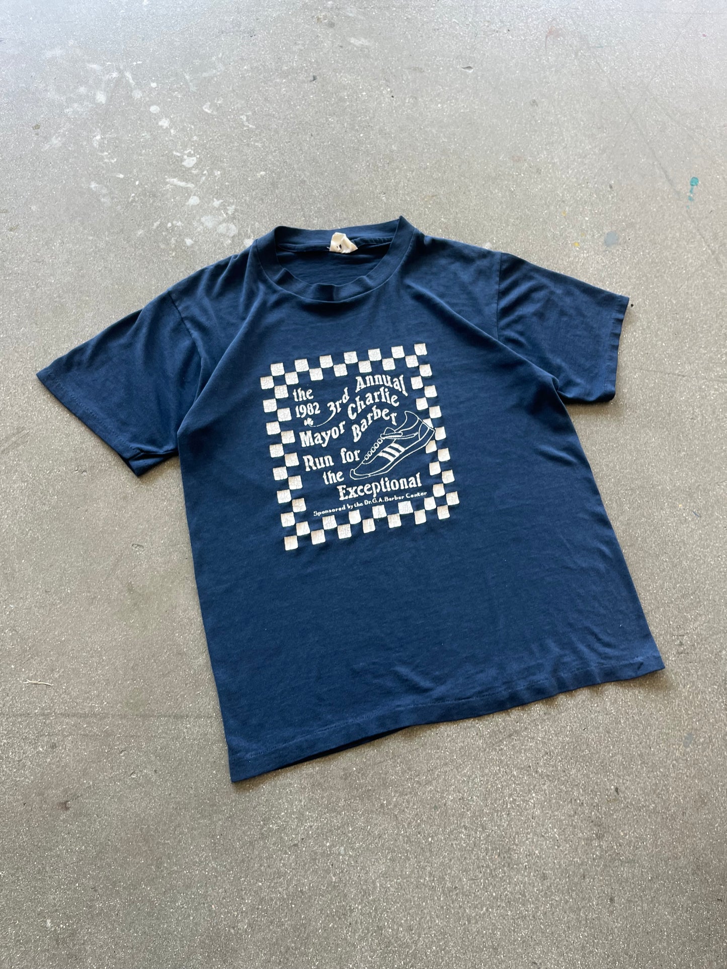 80’S NAVY BLUE “ANNUAL RUN” TEE - BOXY M