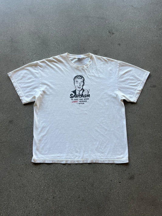 90’S “SARCASM IS JUST ONE MORE FREE SERVICE” TEE - BOXY L