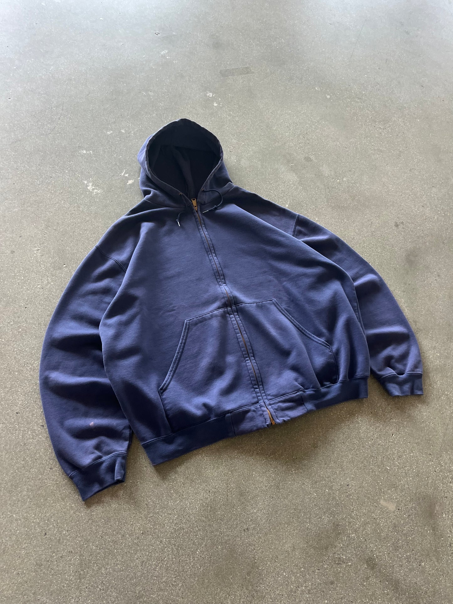 90’S FADED NAVY CARHARTT ZIP UP HOODIE - BOXY XL