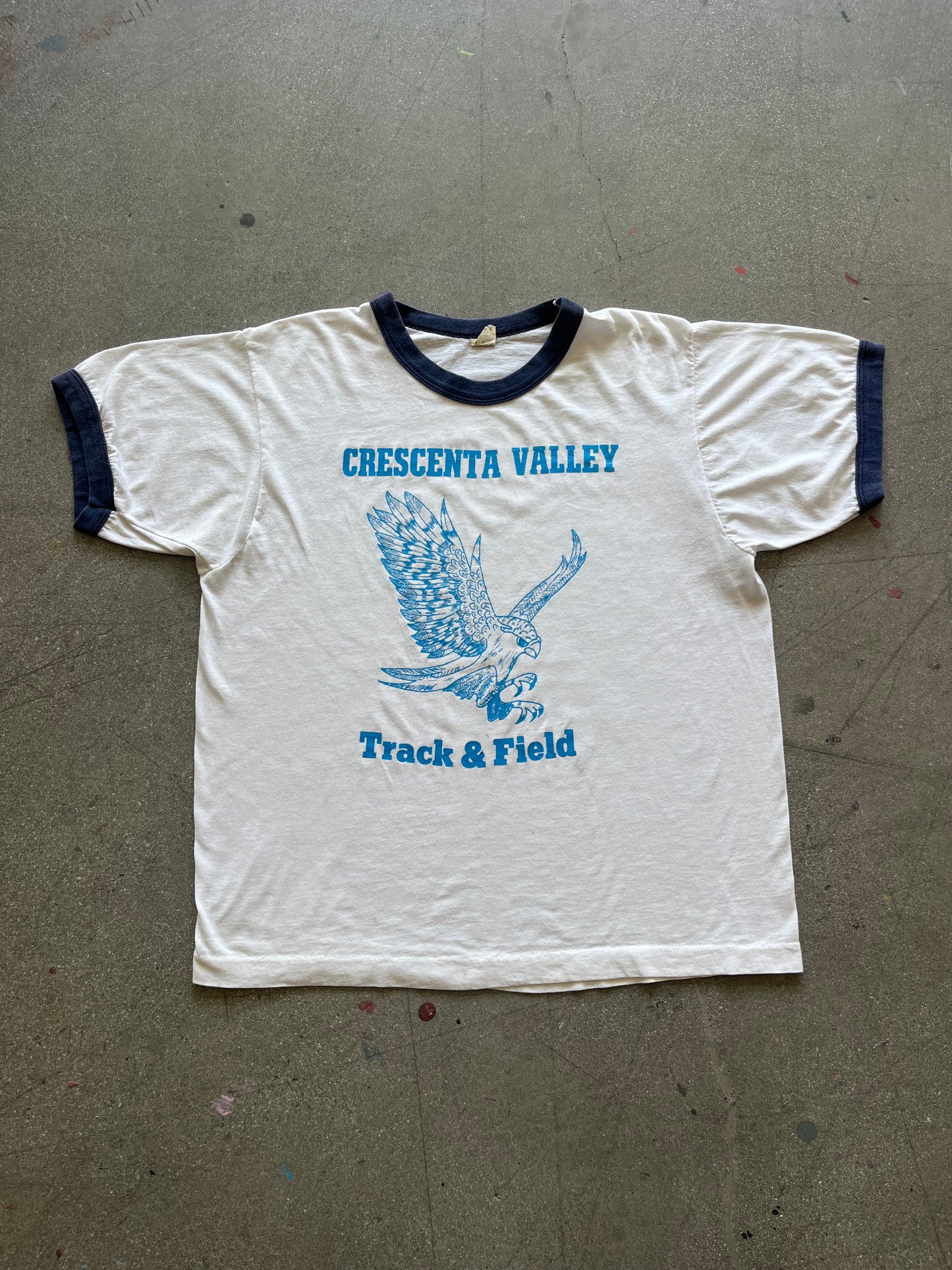 80’S NAVY “CRESCENTA VALLEY” TRACK RINGER - BOXY M