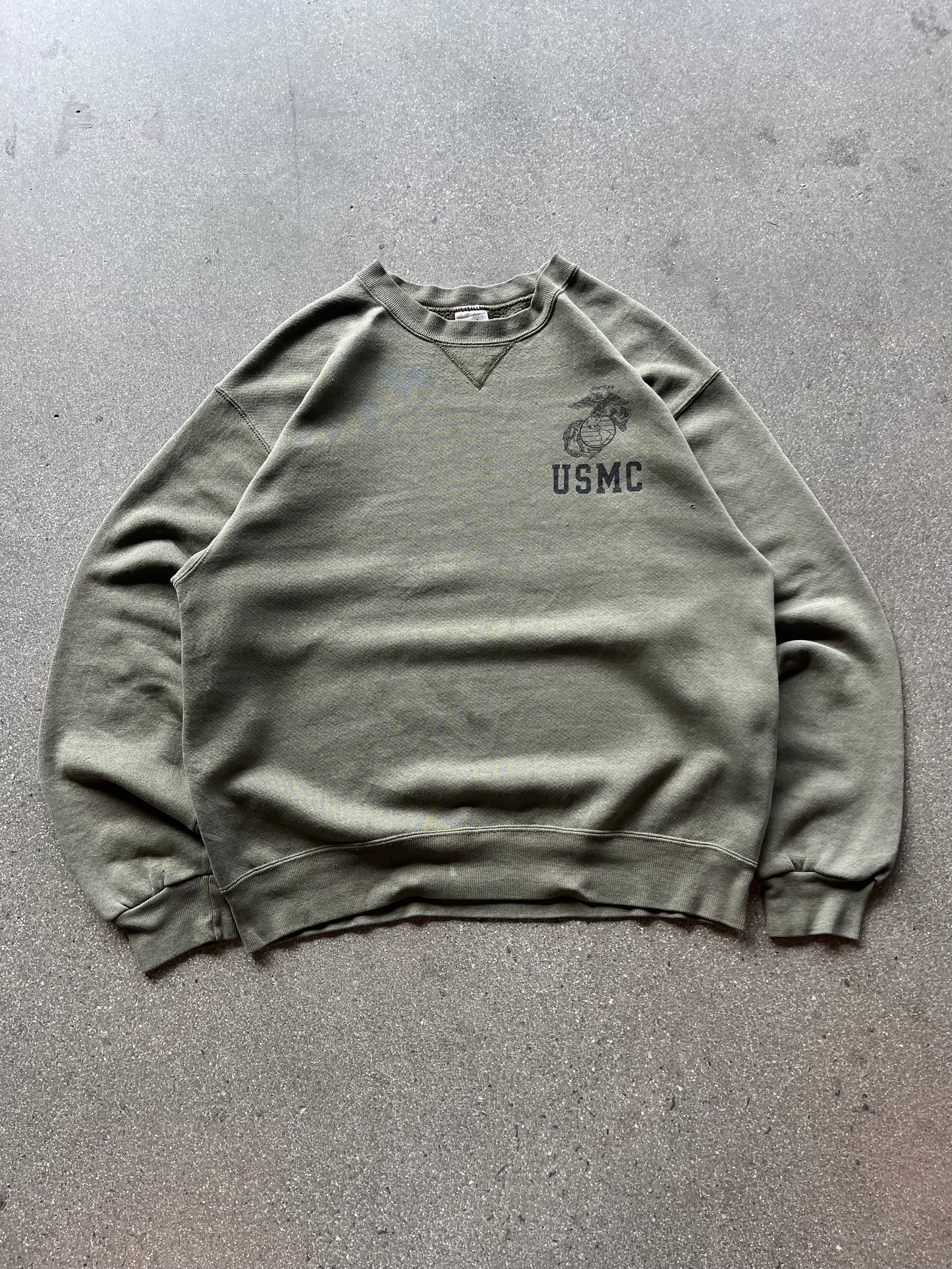 90’S FOREST GREEN USMC CREWNECK - BOXY M/L