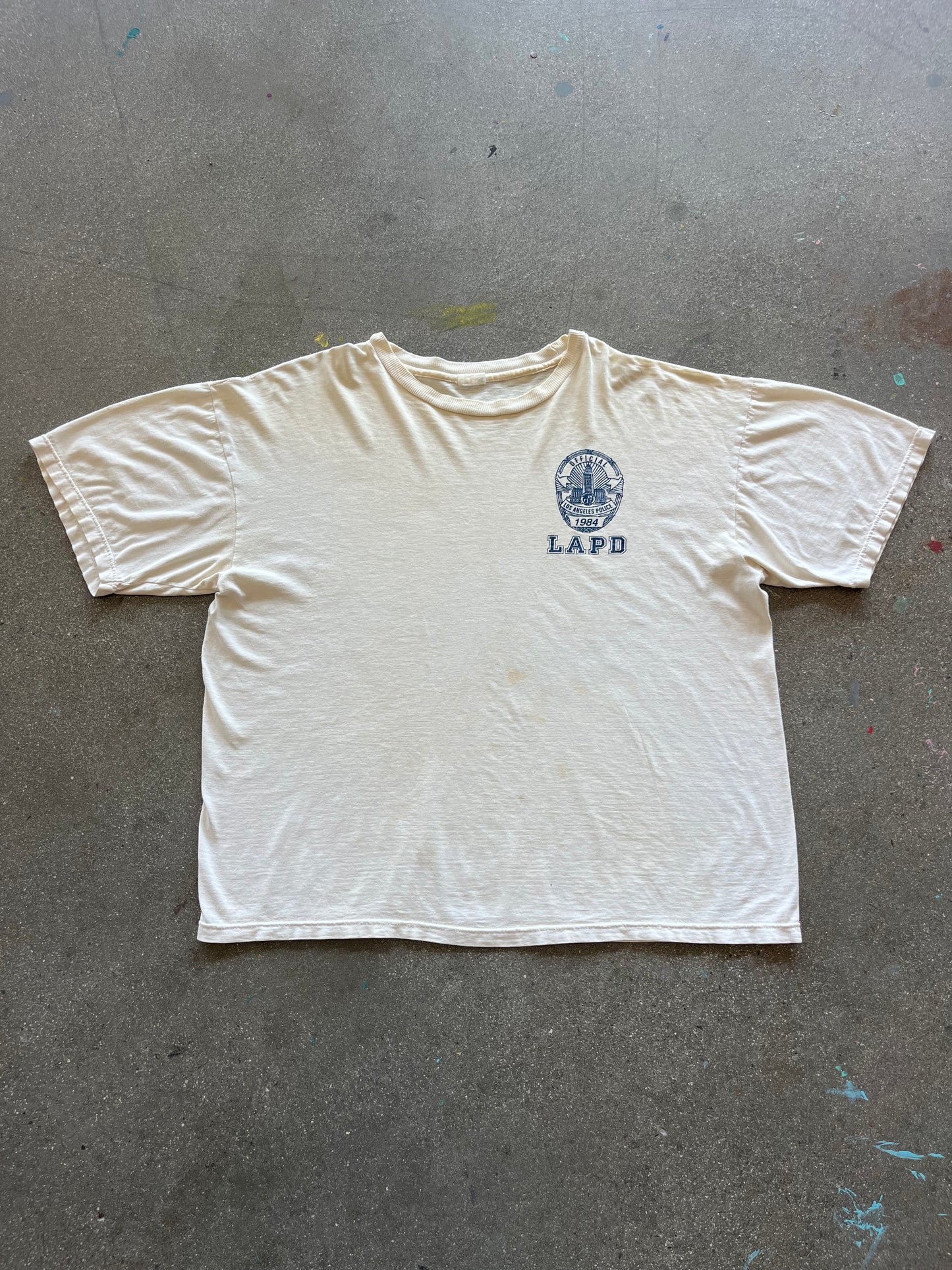80’S IVORY “LAPD” TEE - BOXY L