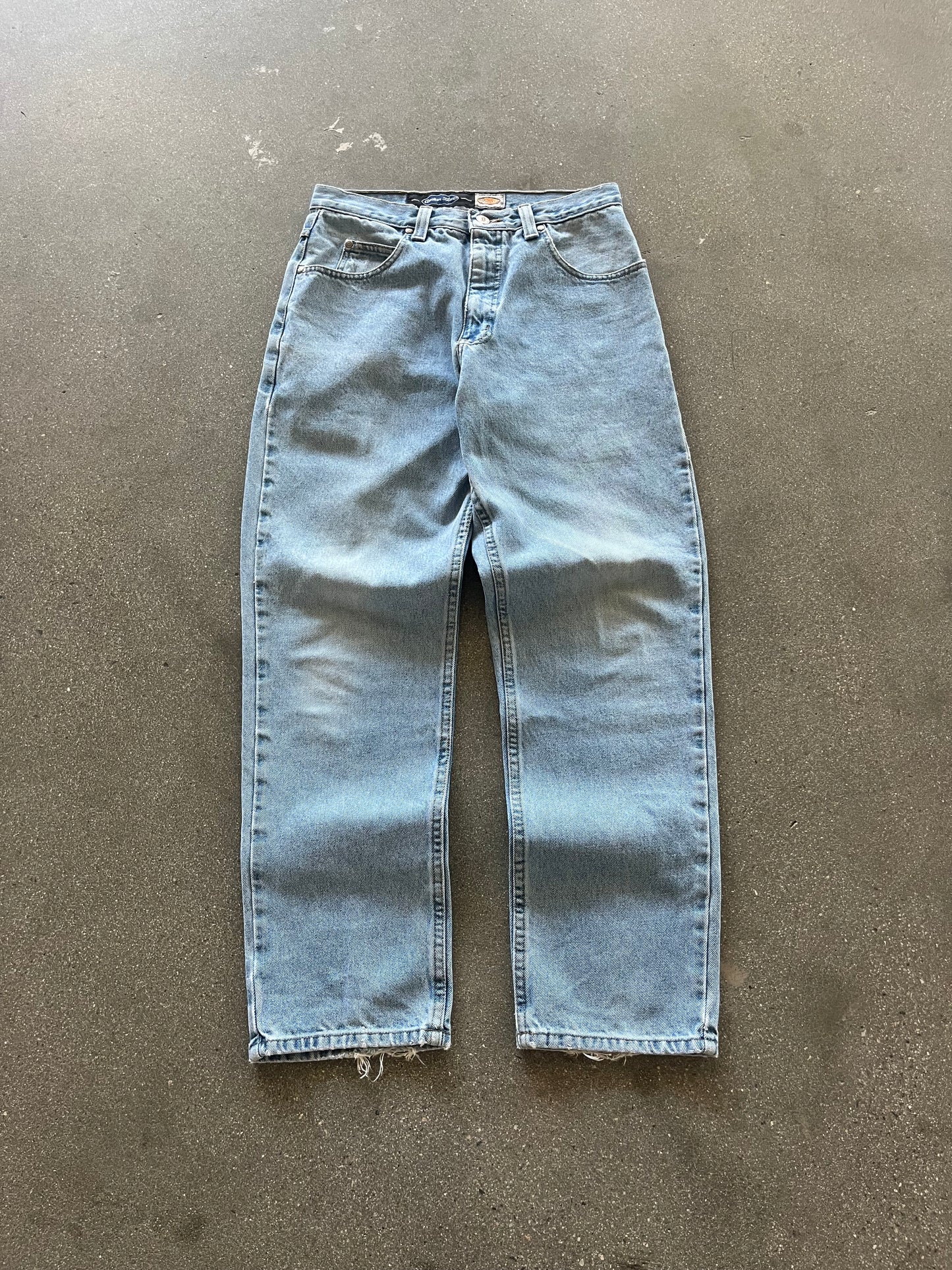 90’S LIGHT WASH ANCHOR BLUE BAGGY JEANS - 32