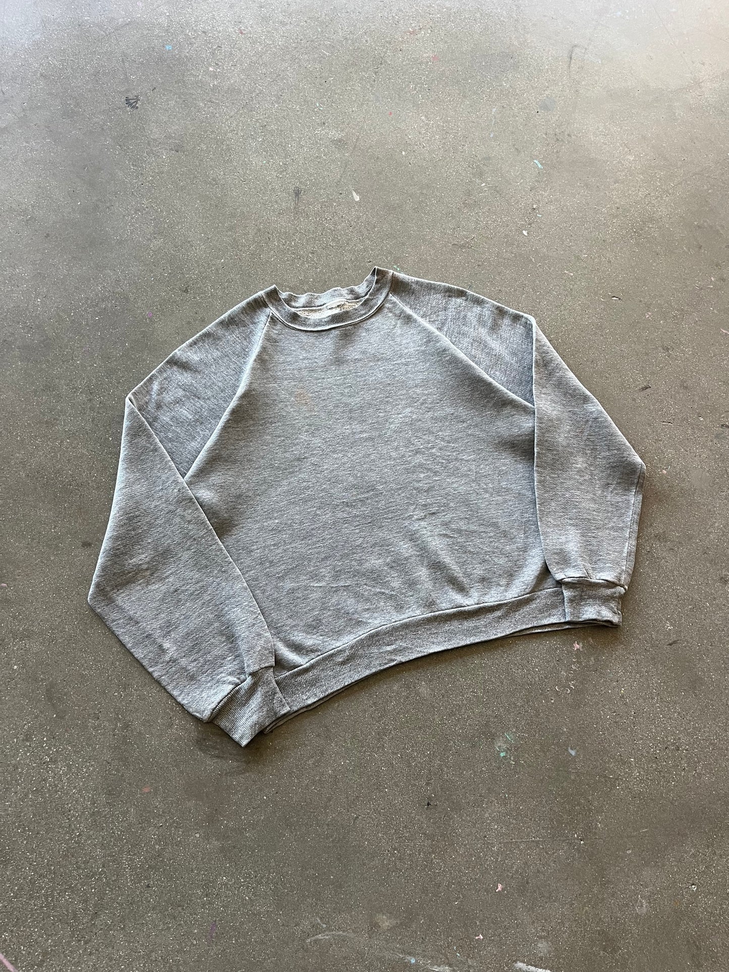 80’S FADED HEATHER GRAY RAGLAN - BOXY M