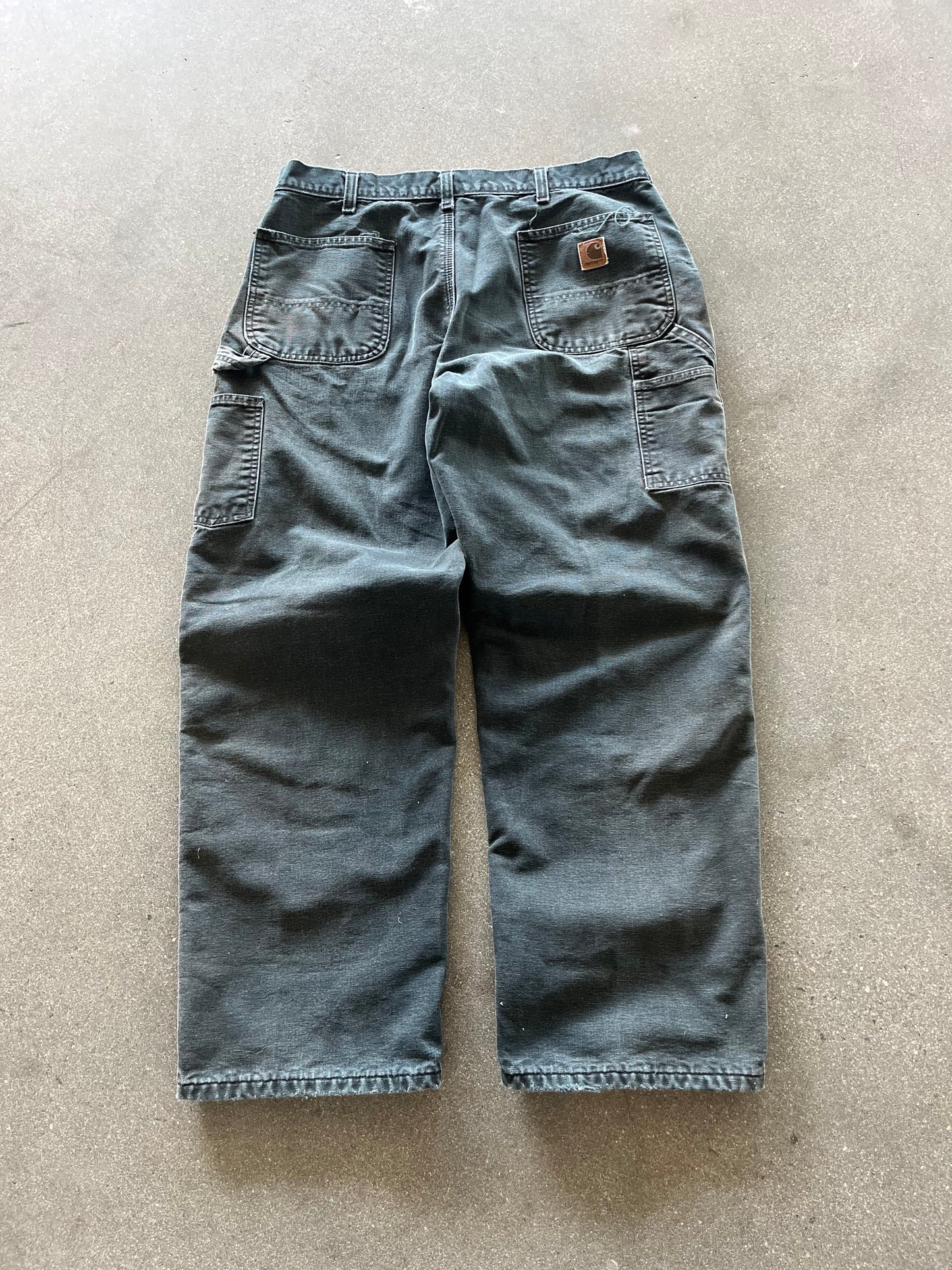 90’S FADED BLACK BLANKET LINED CARHARTT CARPENTERS - 34