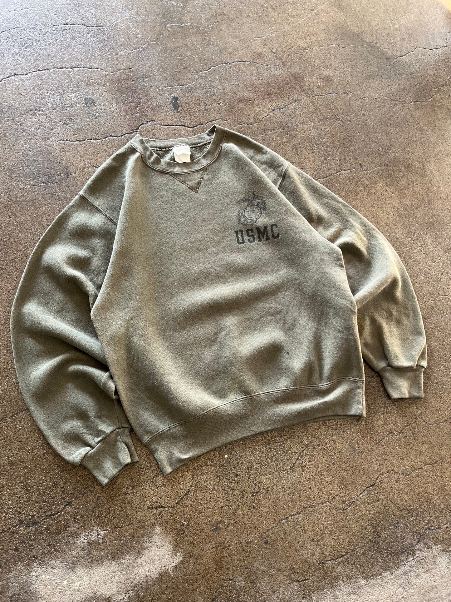 90’S GREEN USMC CREWNECK - BOXY M