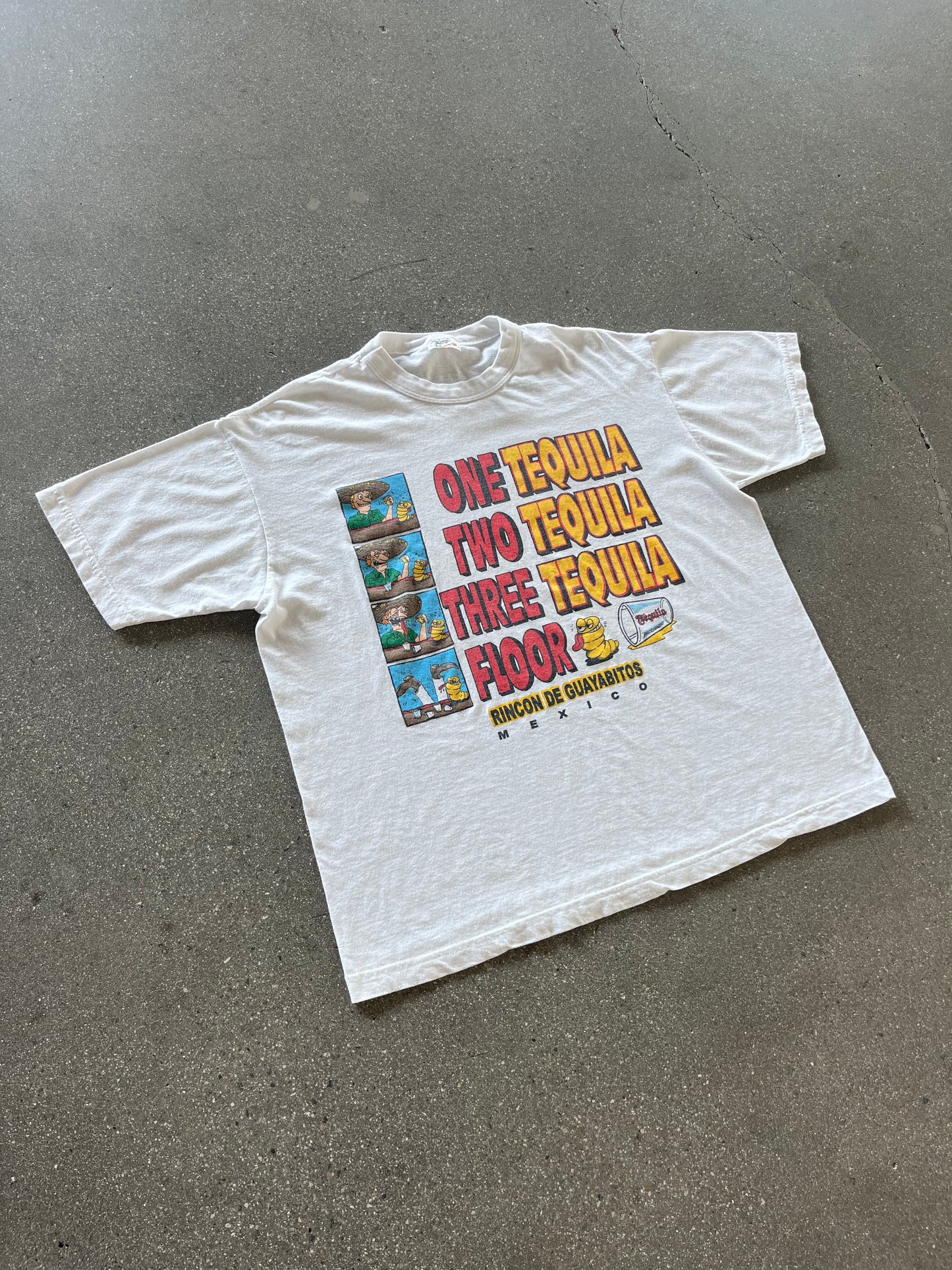 2000’S “ONE TEQUILA… FLOOR” TEE - BOXY L