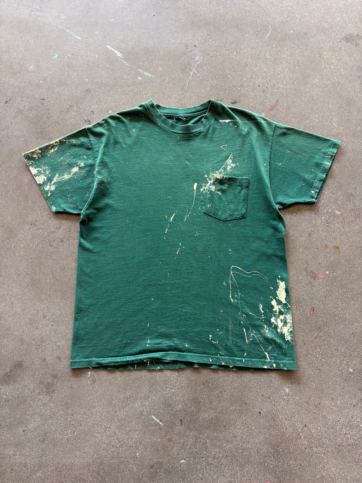 90’S FOREST GREEN PAINTER POCKET TEE - L/XL