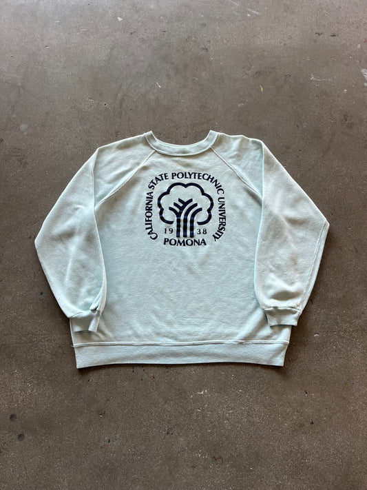 70’S FADED TEAL “CAL POLY POMONA” RAGLAN - BOXY L