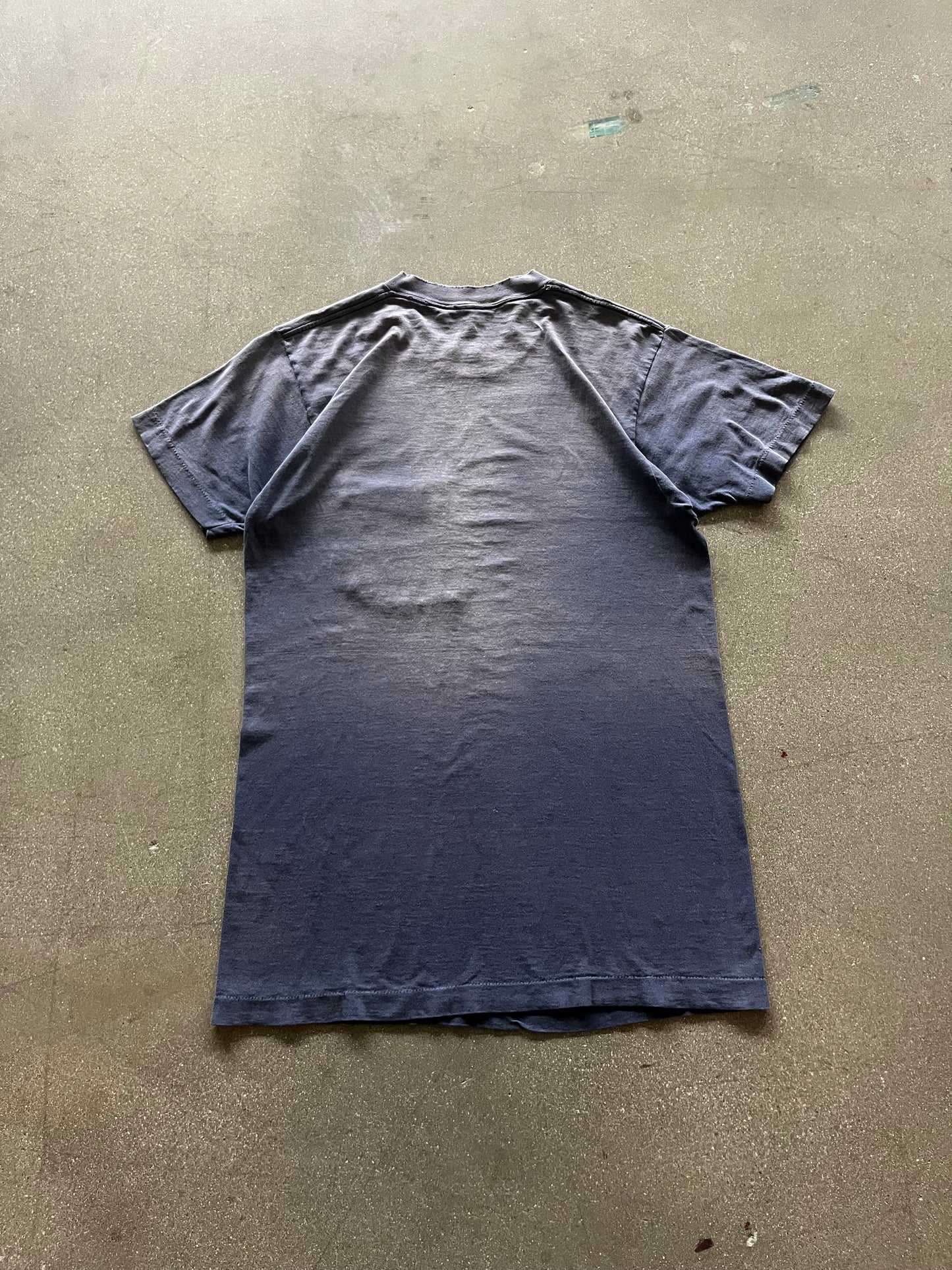 80’S SUNFADED NAVY SELVEDGE POCKET TEE - L
