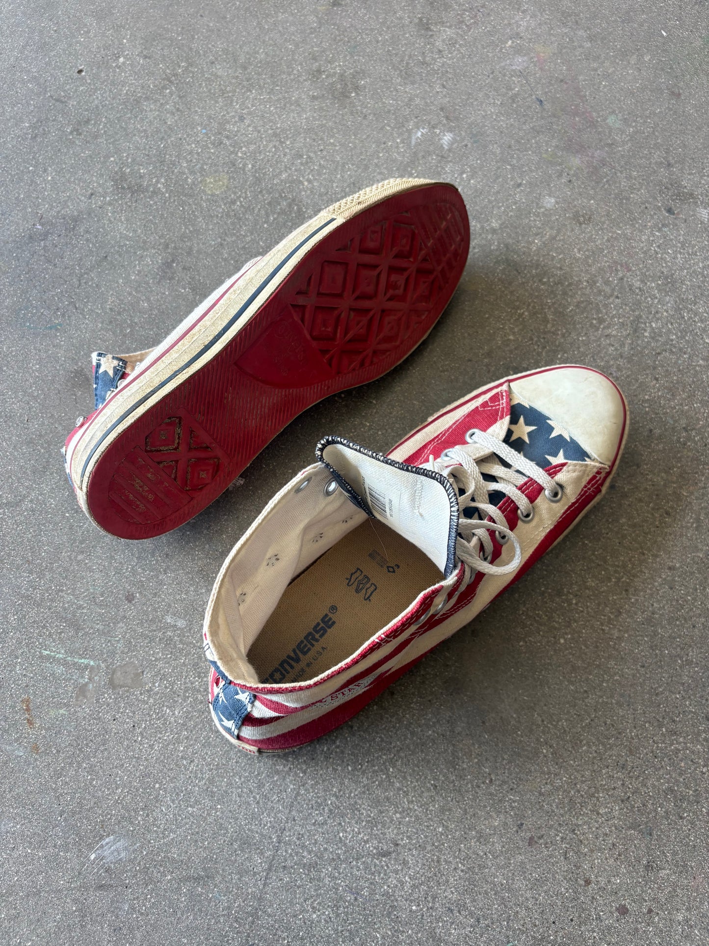 miUSA 90’S HIGH TOP STUDDED AMERICAN FLAG CONVERSE - 12 US MENS