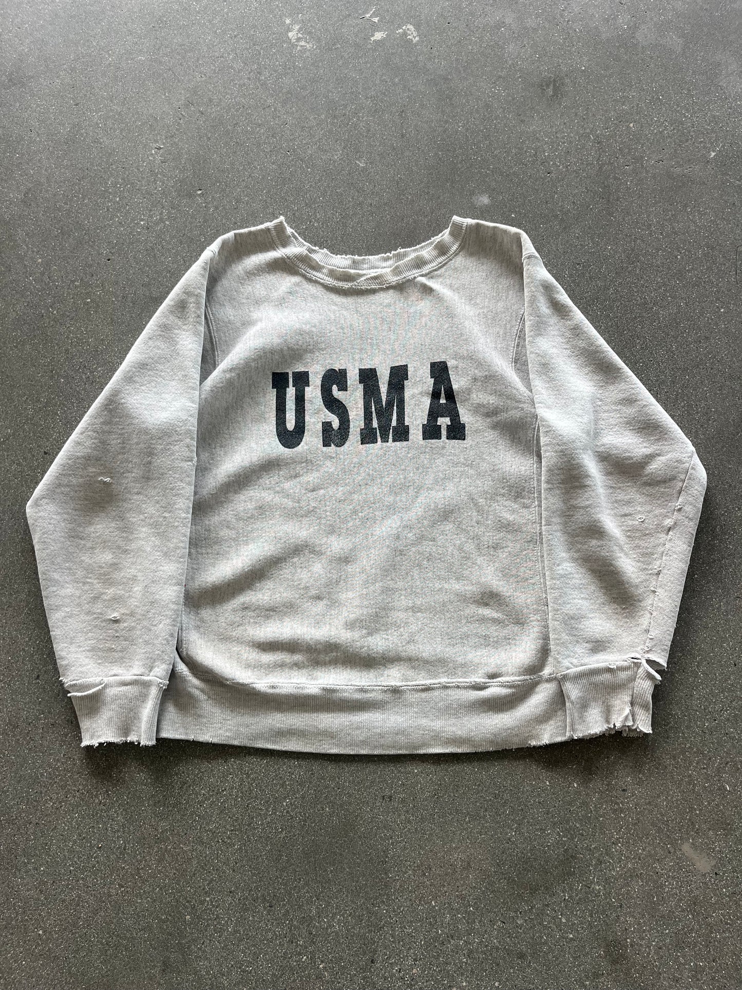 80’S DISTRESSED “USMA” REVERSE WEAVE - BOXY M