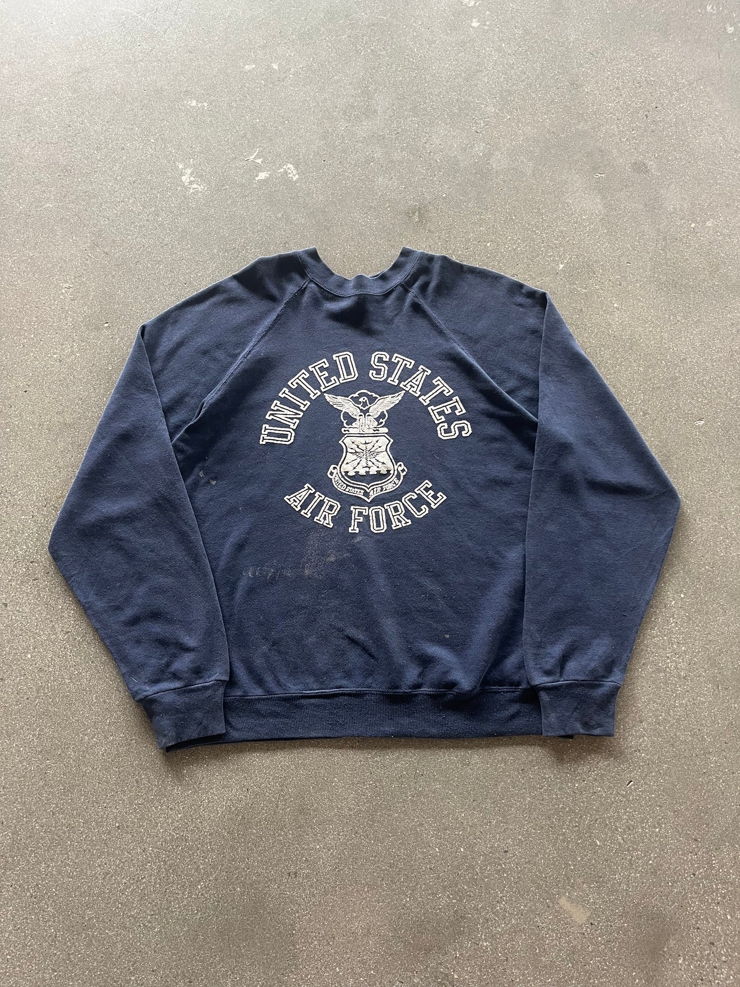 80’S NAVY “AIR FORCE” RAGLAN CREWNECK - BOXY L