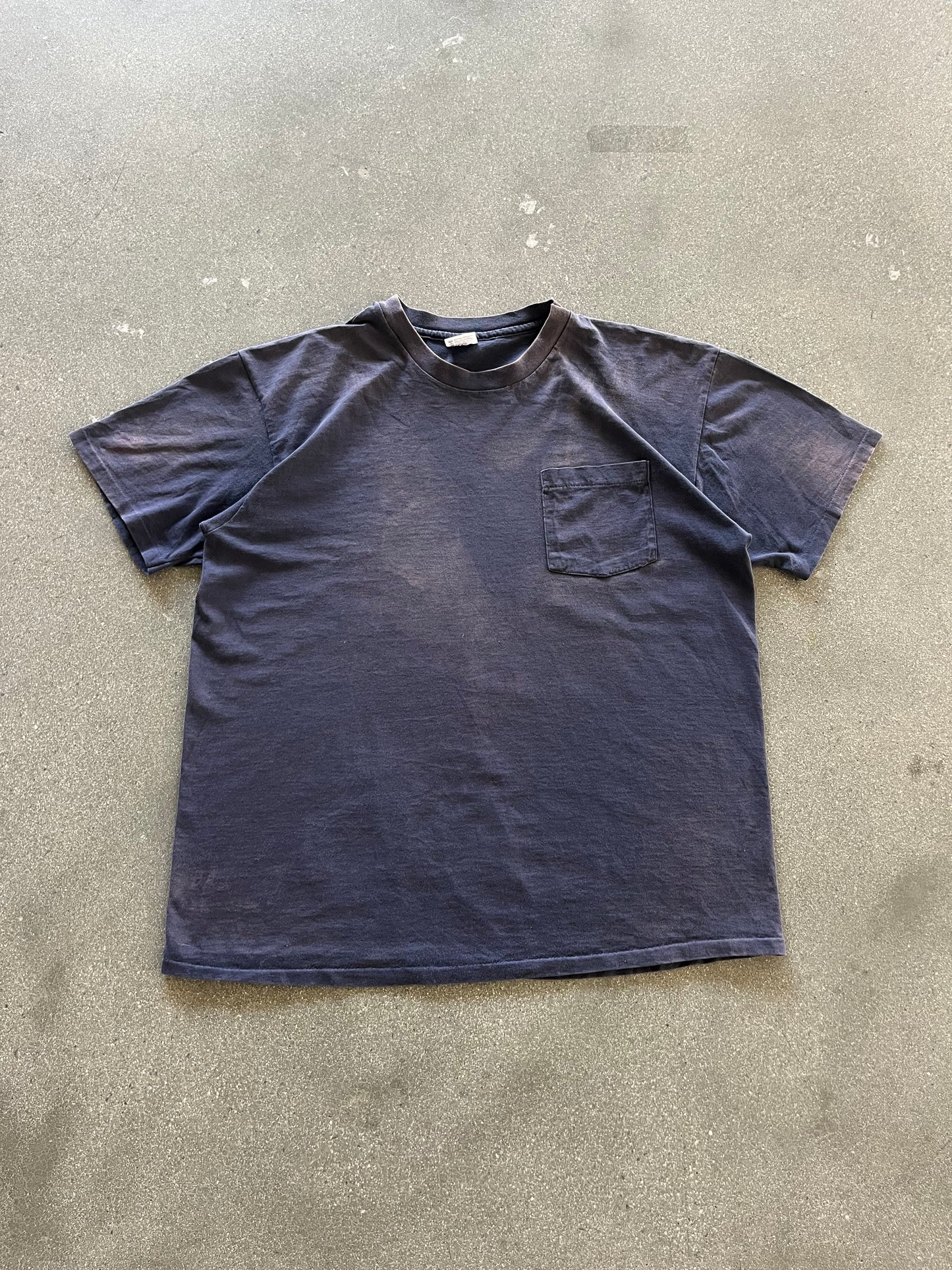 90’S SUNFADED NAVY “ROY’S AUTO REPAIR” POCKET TEE - L/XL