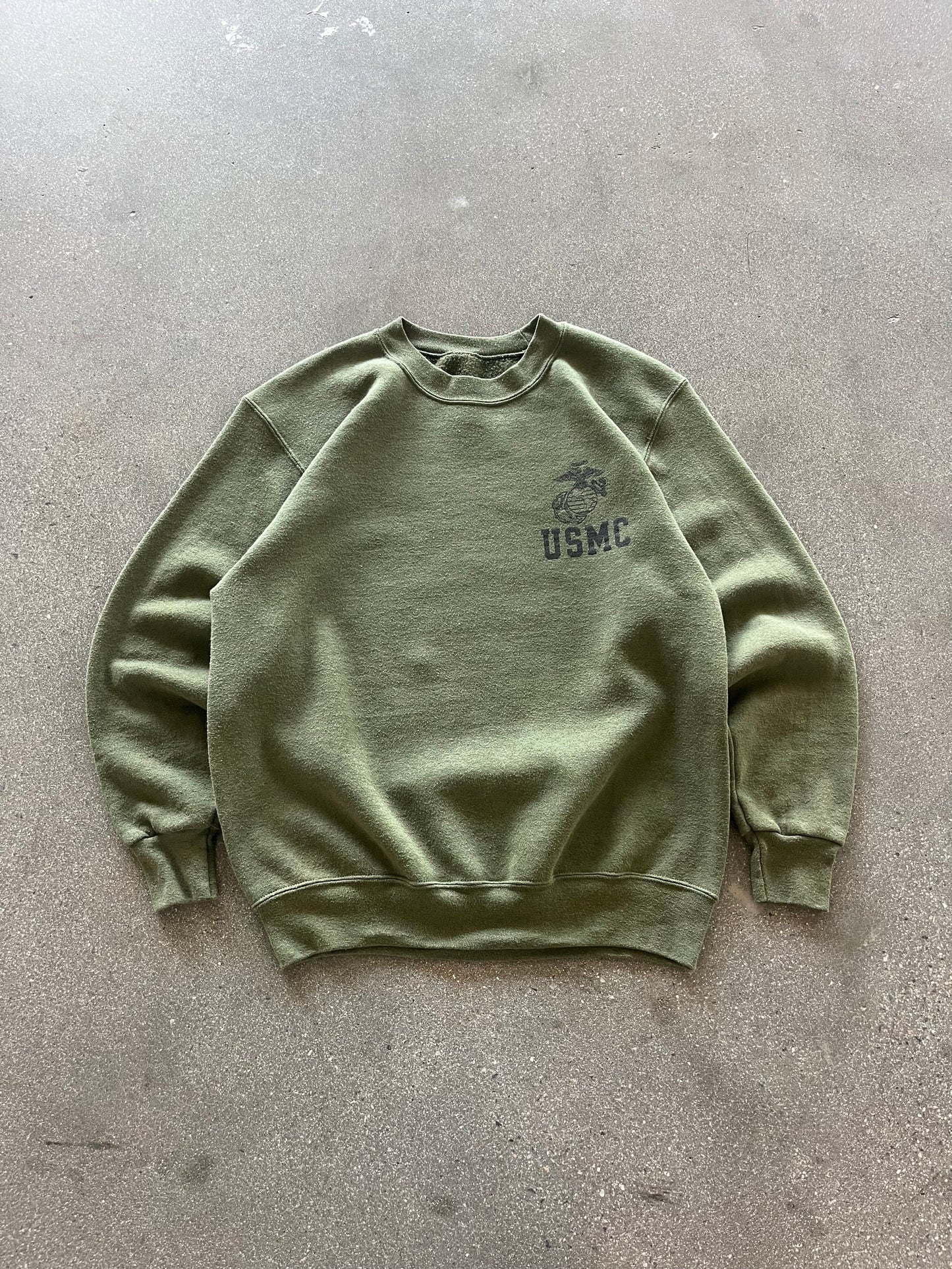 90’S OLIVE USMC CREWNECK - M