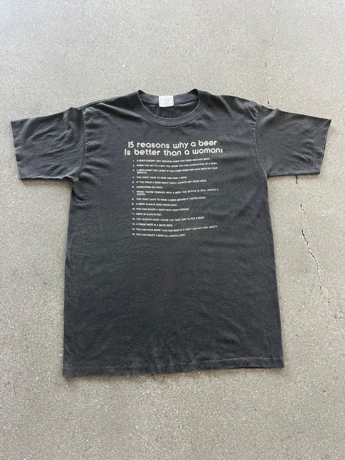 90’S FADED “WHY BEER IS BETTER THAN WOMEN” TEE - L