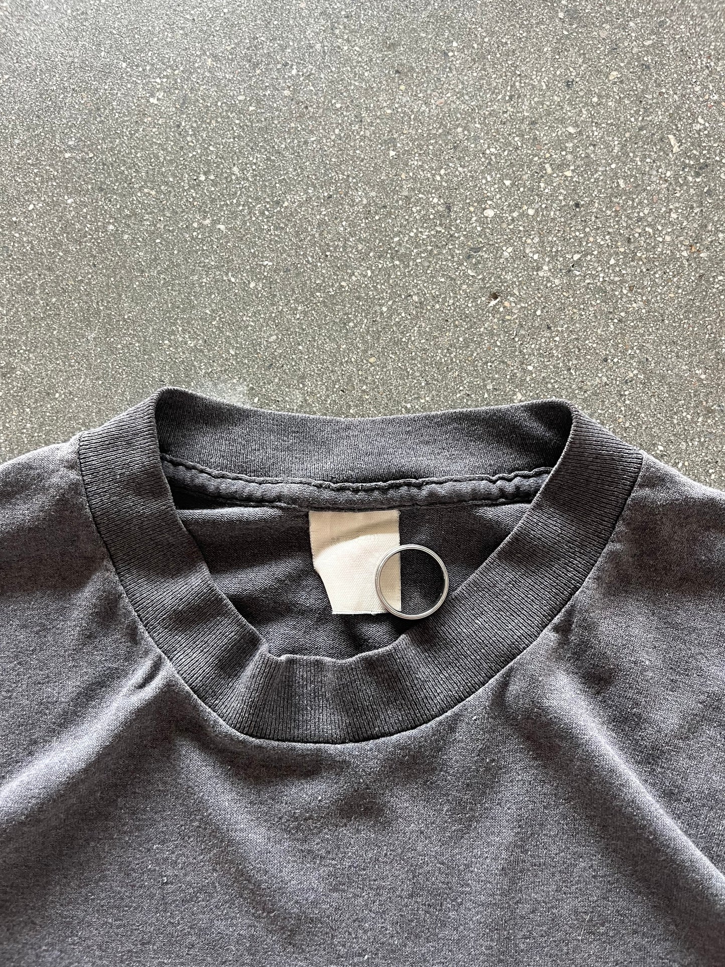 80’S CHARCOAL SELVEDGE POCKET TEE - S/M