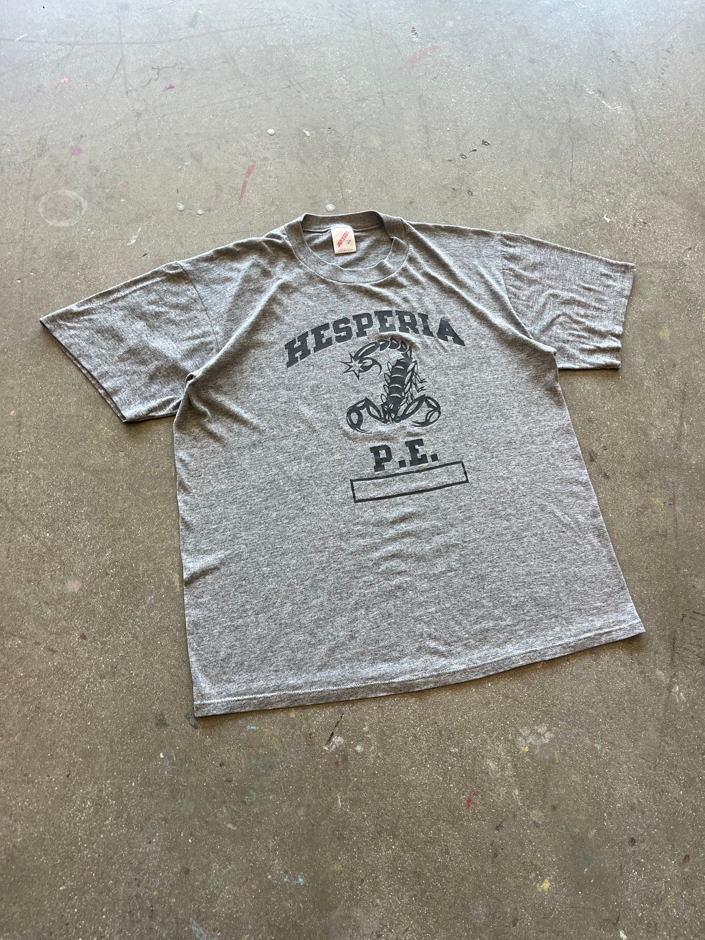 90’S HEATHER GRAY “HESPERIA P.E.” TEE - BOXY L