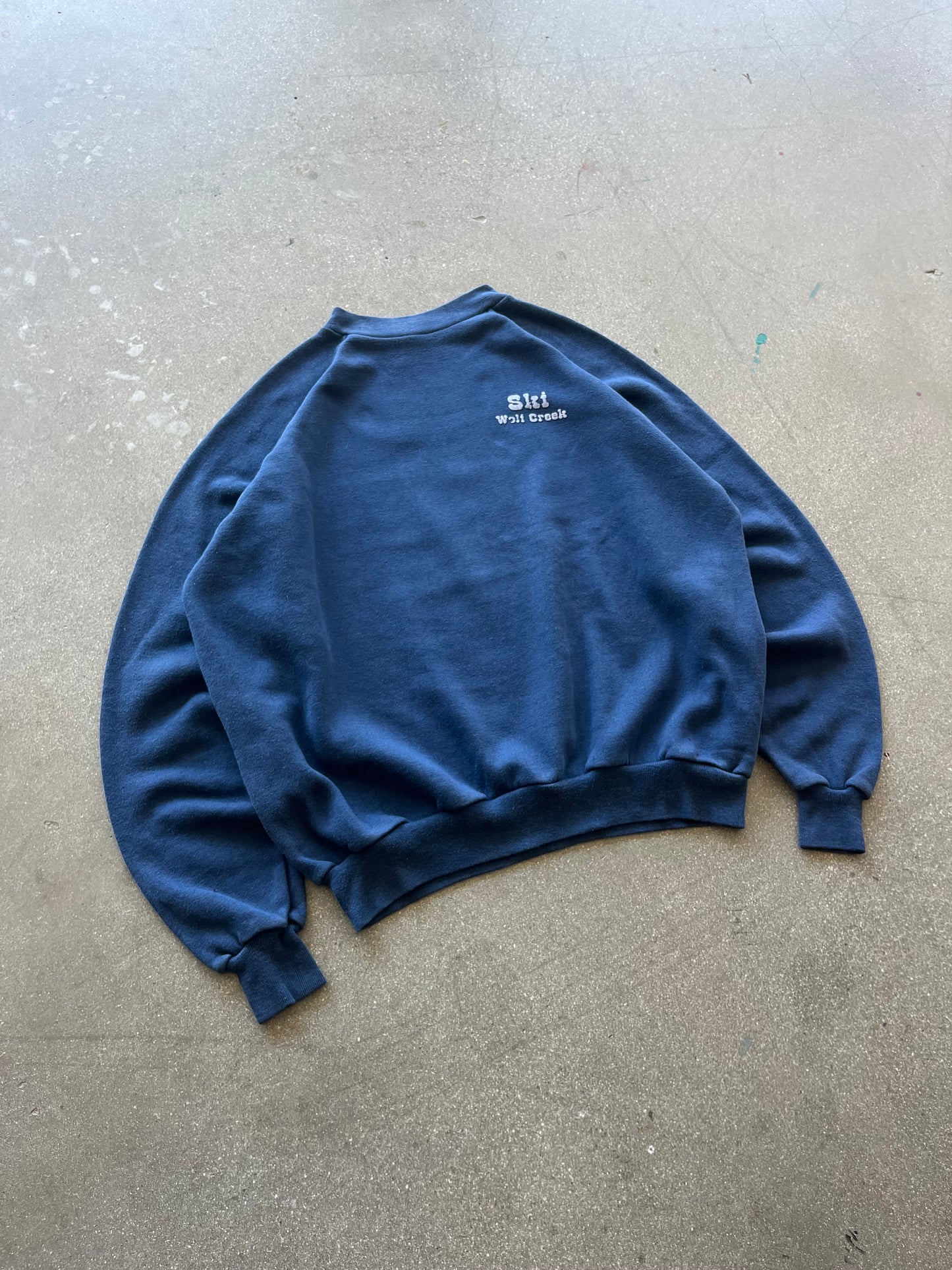 80’S NAVY “SIRI WOLF CREEK” RAGLAN CREWNECK - BOXY M