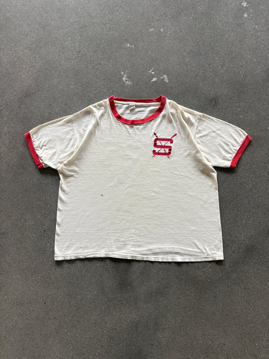 60’S RED SOFTBALL BOXY RINGER - BOXY S/M