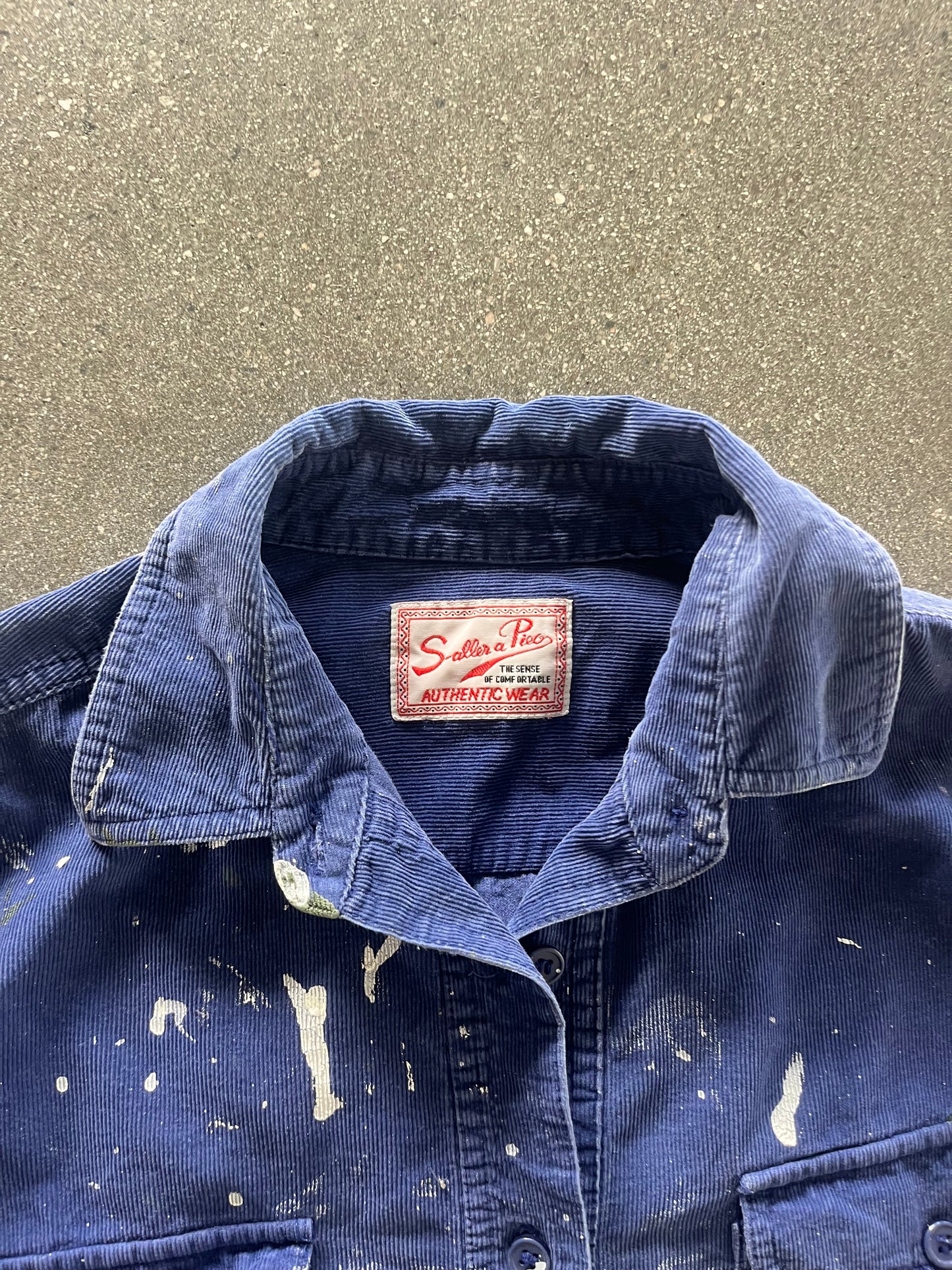 80’S PAINT SPLATTERED CORDUROY BUTTON UP - M