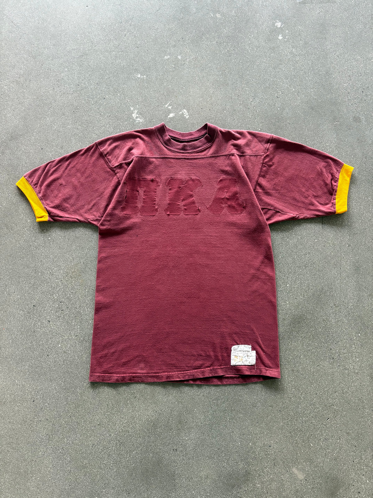 70’S TWO TONE RUSSELL MAROON GHOST PRINT SORORITY JERSEY - M/L