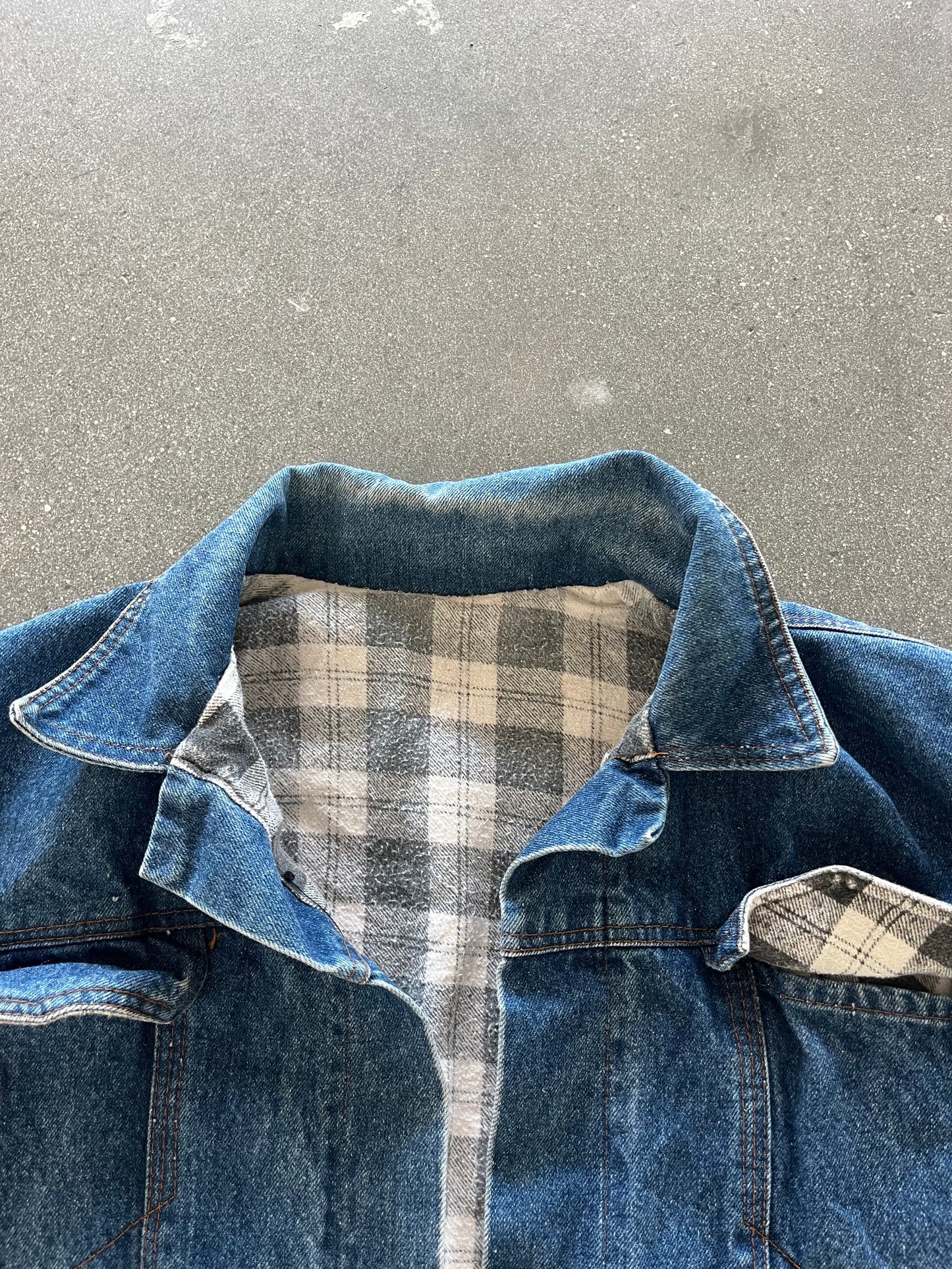 80’S BLANKED LINED DENIM JACKET - BOXY M