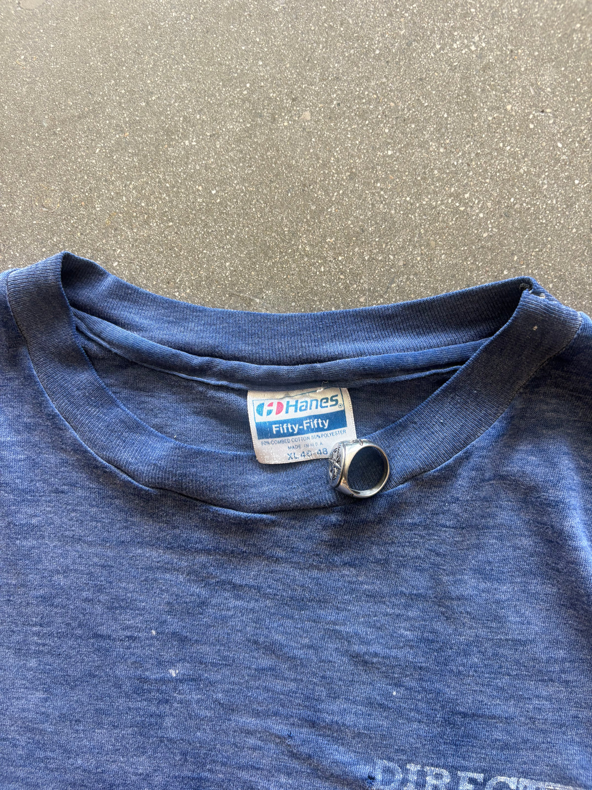 80’S SUNFADED NAVY “PJ’S TRUCKING” TEE - L
