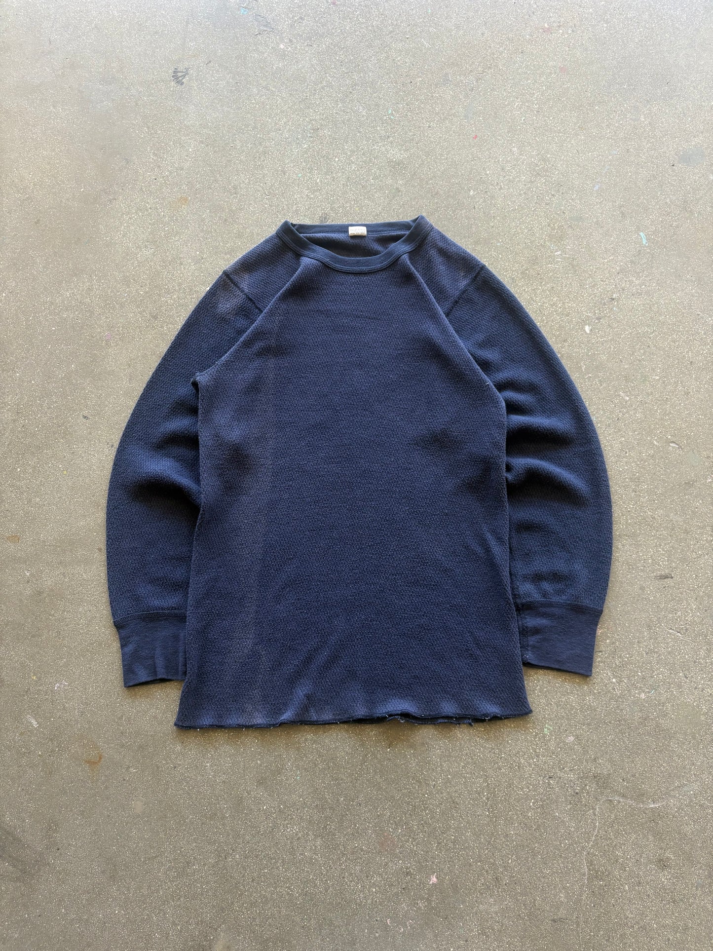 70’S SUNFADED NAVY WAFFLE THERMAL - M