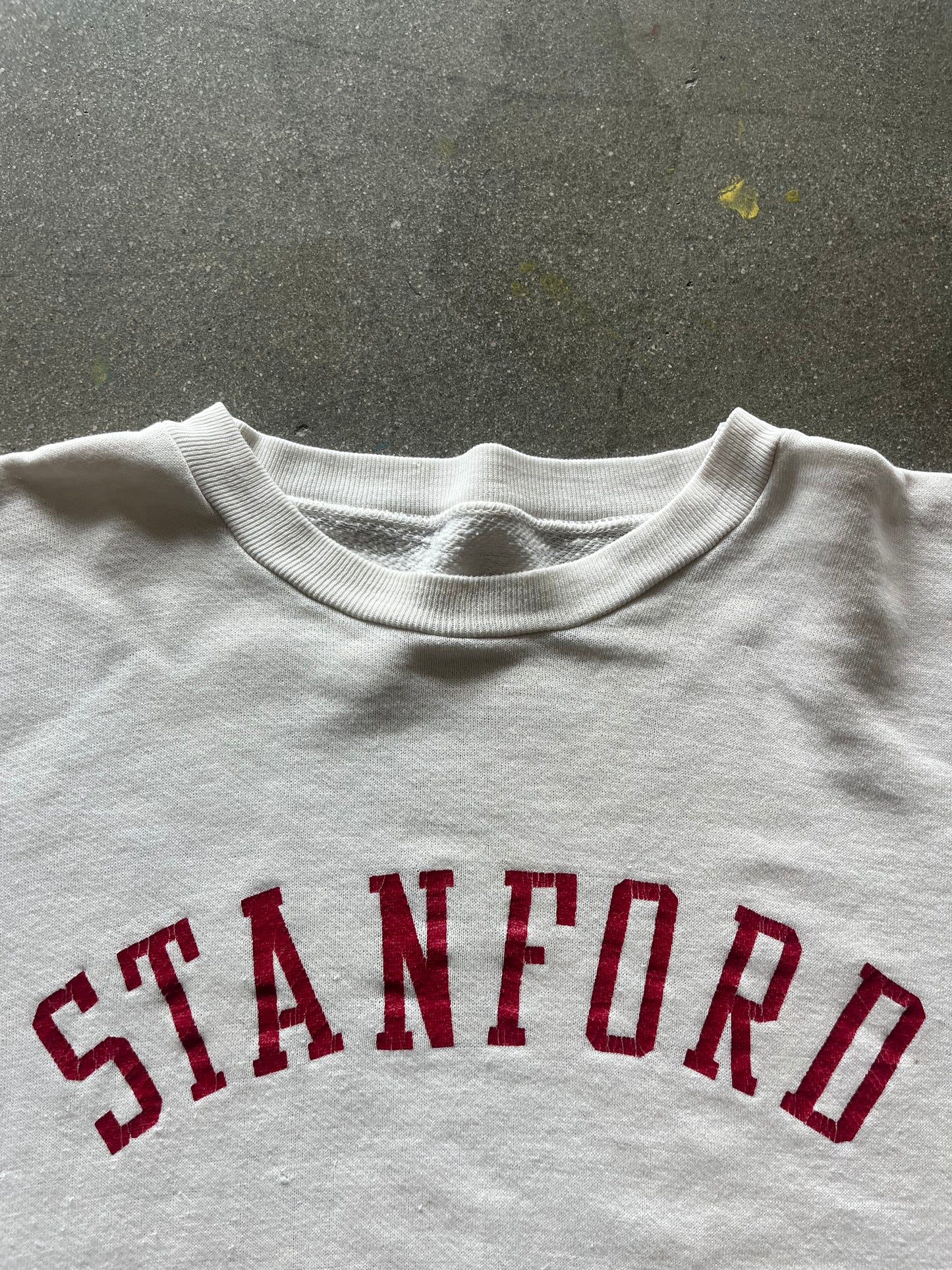90’S IVORY “STANFORD BASKETBALL” CREWNECK - BOXY XXL