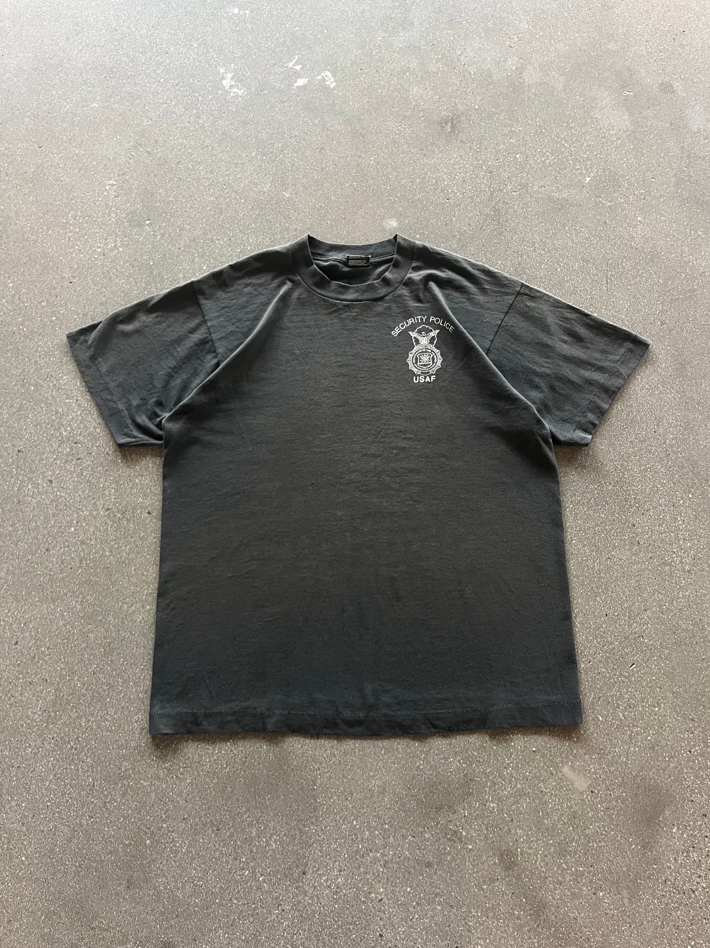 90’S FADED “SECURITY POLICE” TEE - L