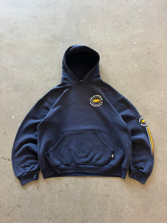 90’S NAVY “BERKELEY” RUSSELL ATHLETIC HOODIE - BOXY M/L