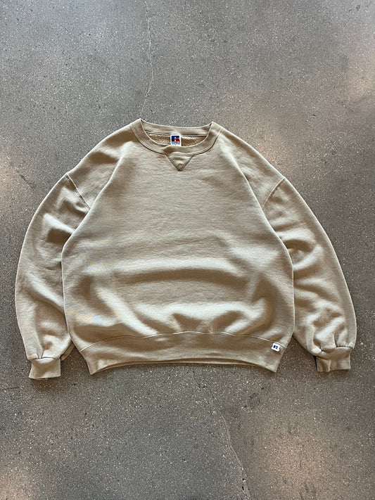 90’S BUTTER BEIGE RUSSELL CREWNECK - BOXY L