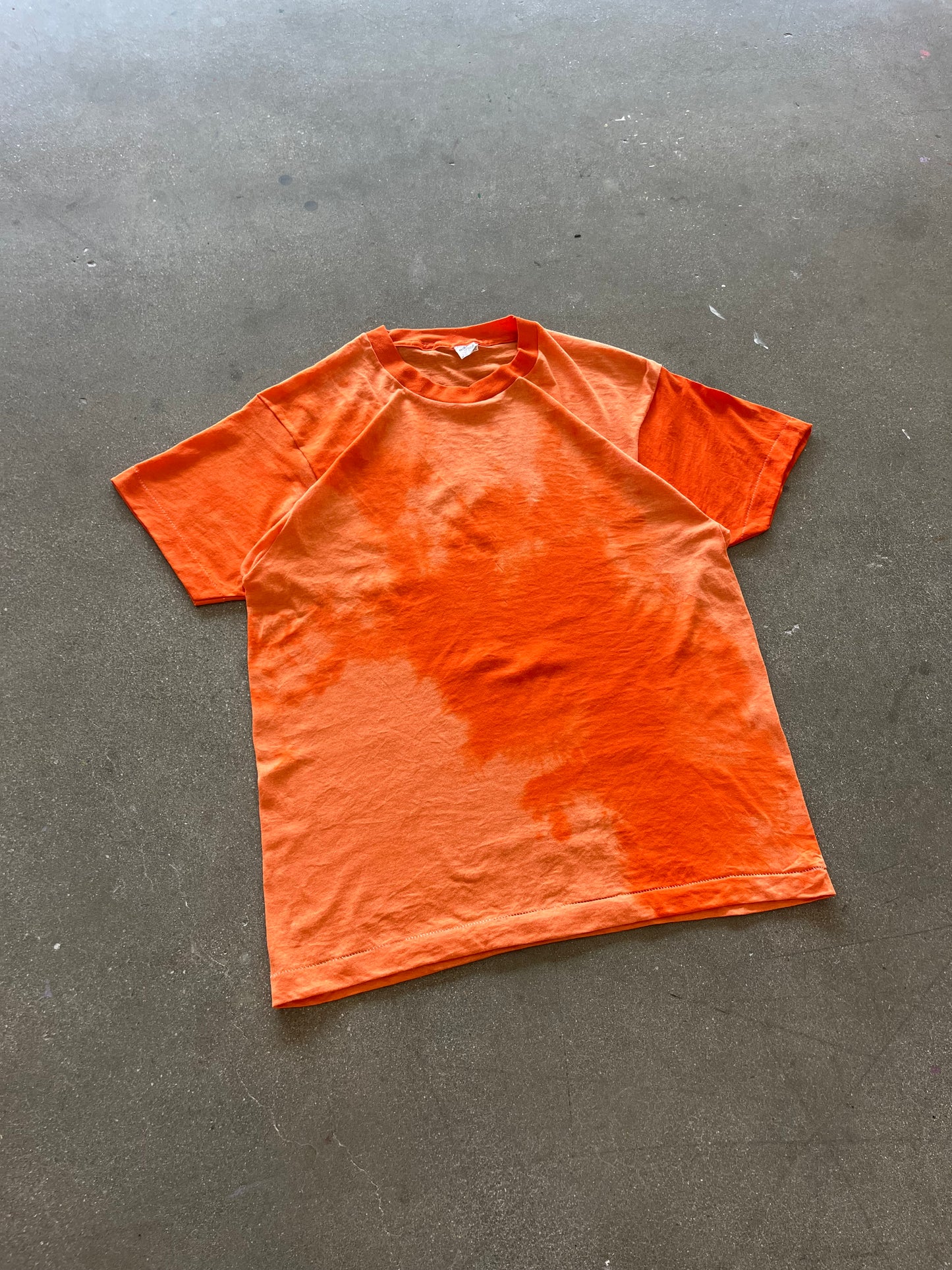 80’S SUNFADED ORANGE BLANK TEE - L