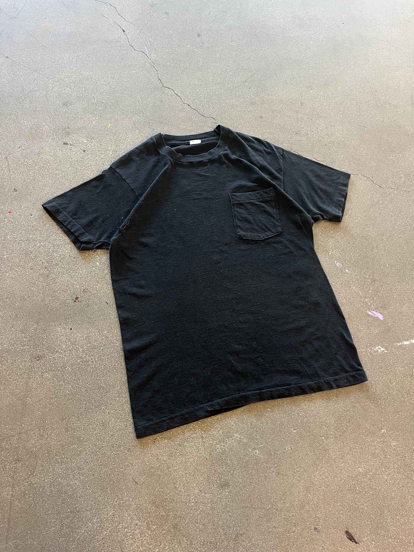 90’S BLACK SELVEDGE POCKET TEE - M/L
