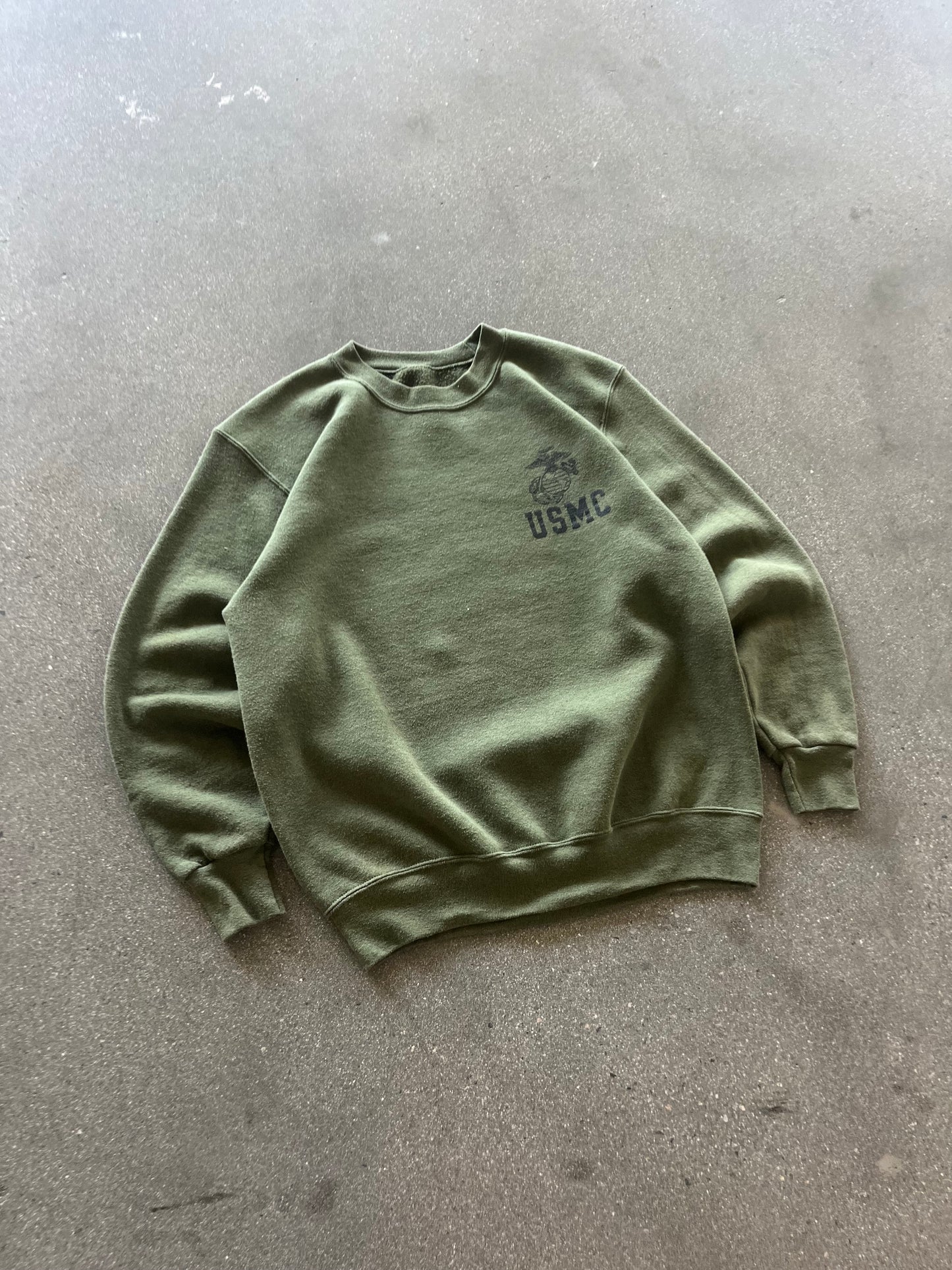 90’S OLIVE USMC CREWNECK - M
