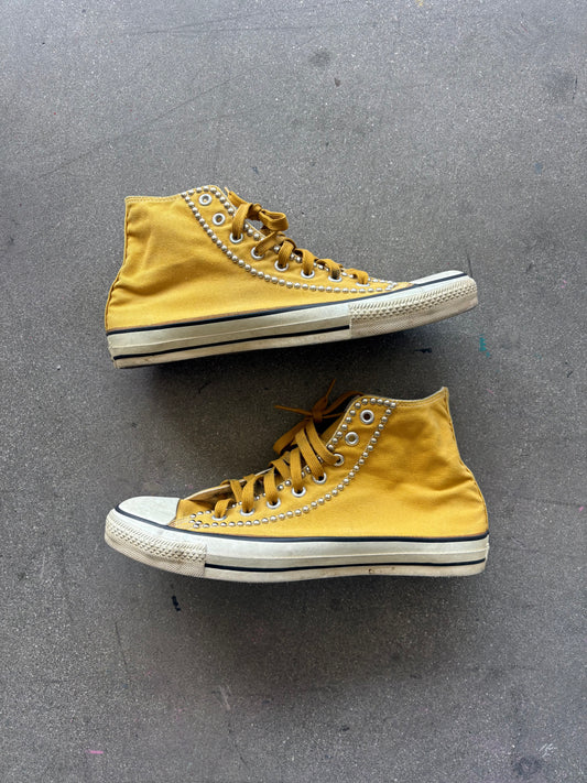 miUSA 80’S HIGH TOP STUDDED MUSTARD CONVERSE - 10.5 US MENS