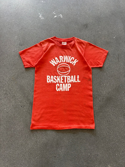 80’S ORANGE “WARWICK BASKETBALL” BABY TEE - S