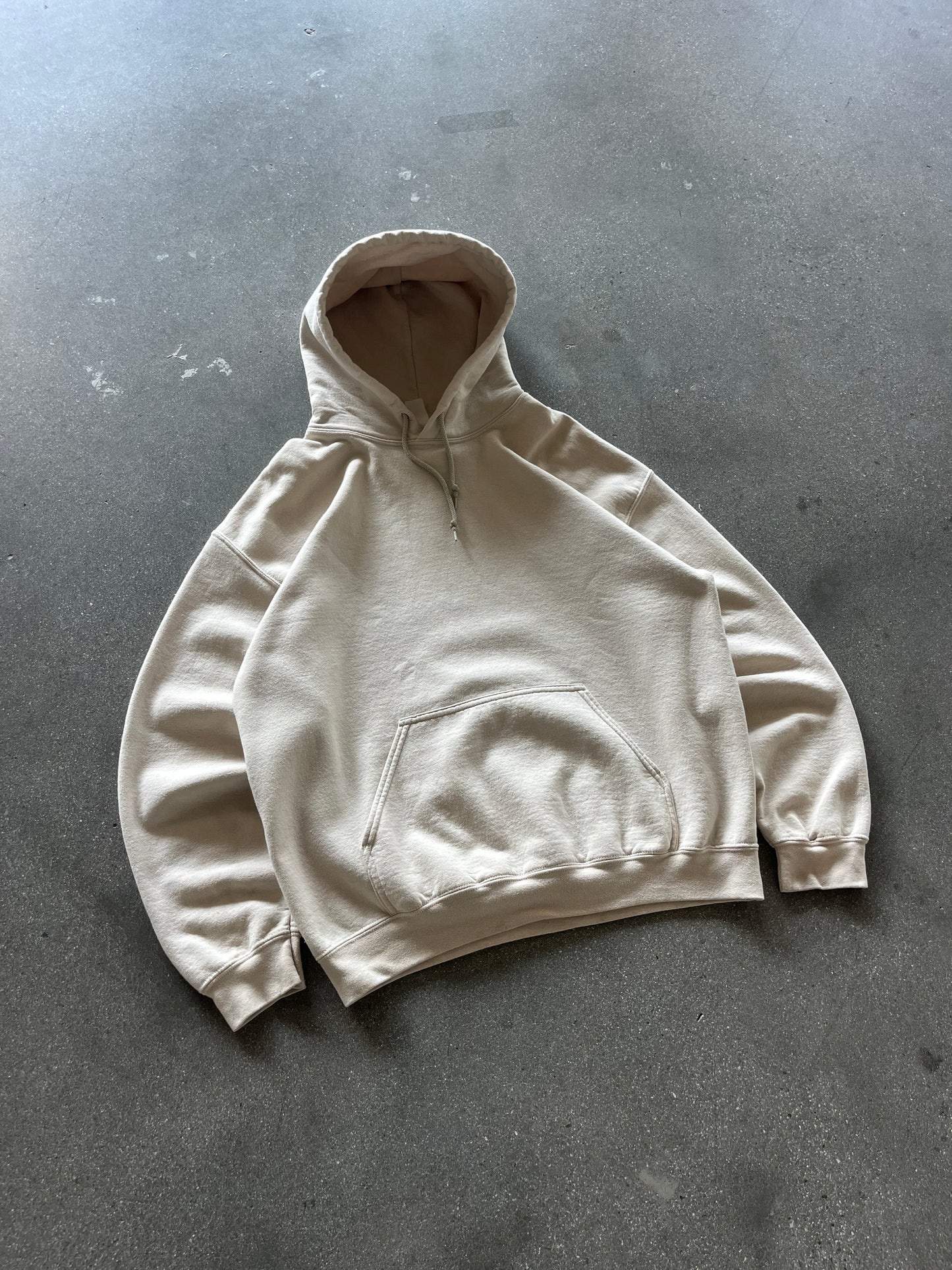 90’S CREAM BLANK HOODIE - BOXY L