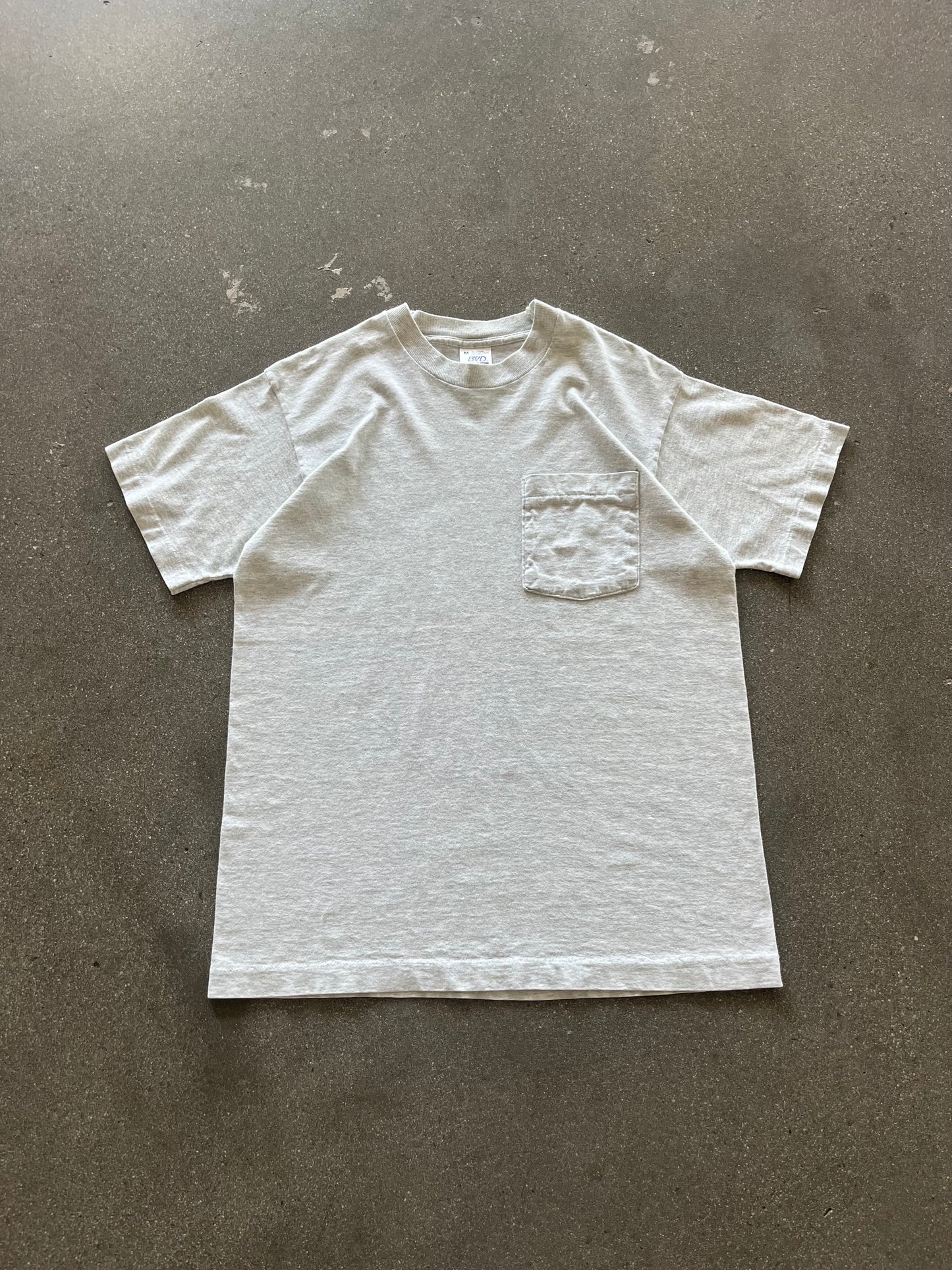 90’S BVD HEATHER GRAY POCKET TEE - M