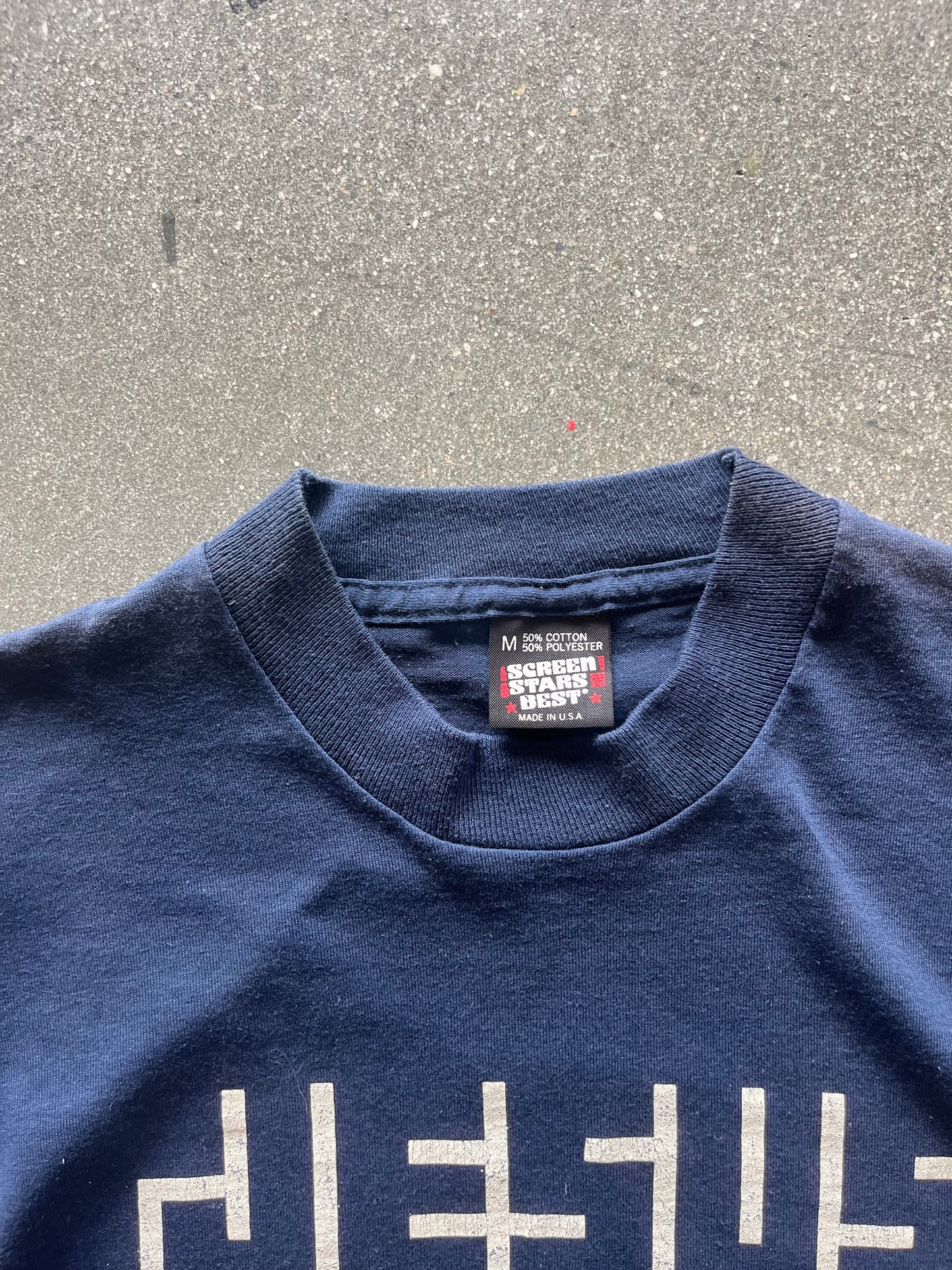 90’S NAVY “JESUS” SPELLOUT TEE - M