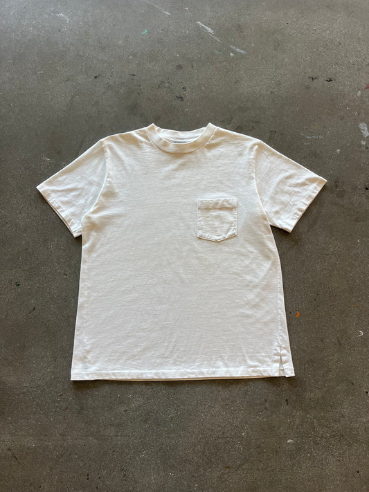 90’S WHITE LANDS END POCKET TEE - M/L