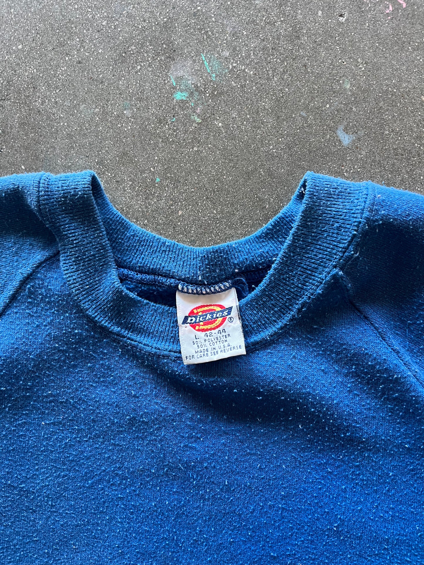 80’S DICKIES BLUE RAGLAN CREWNECK - M