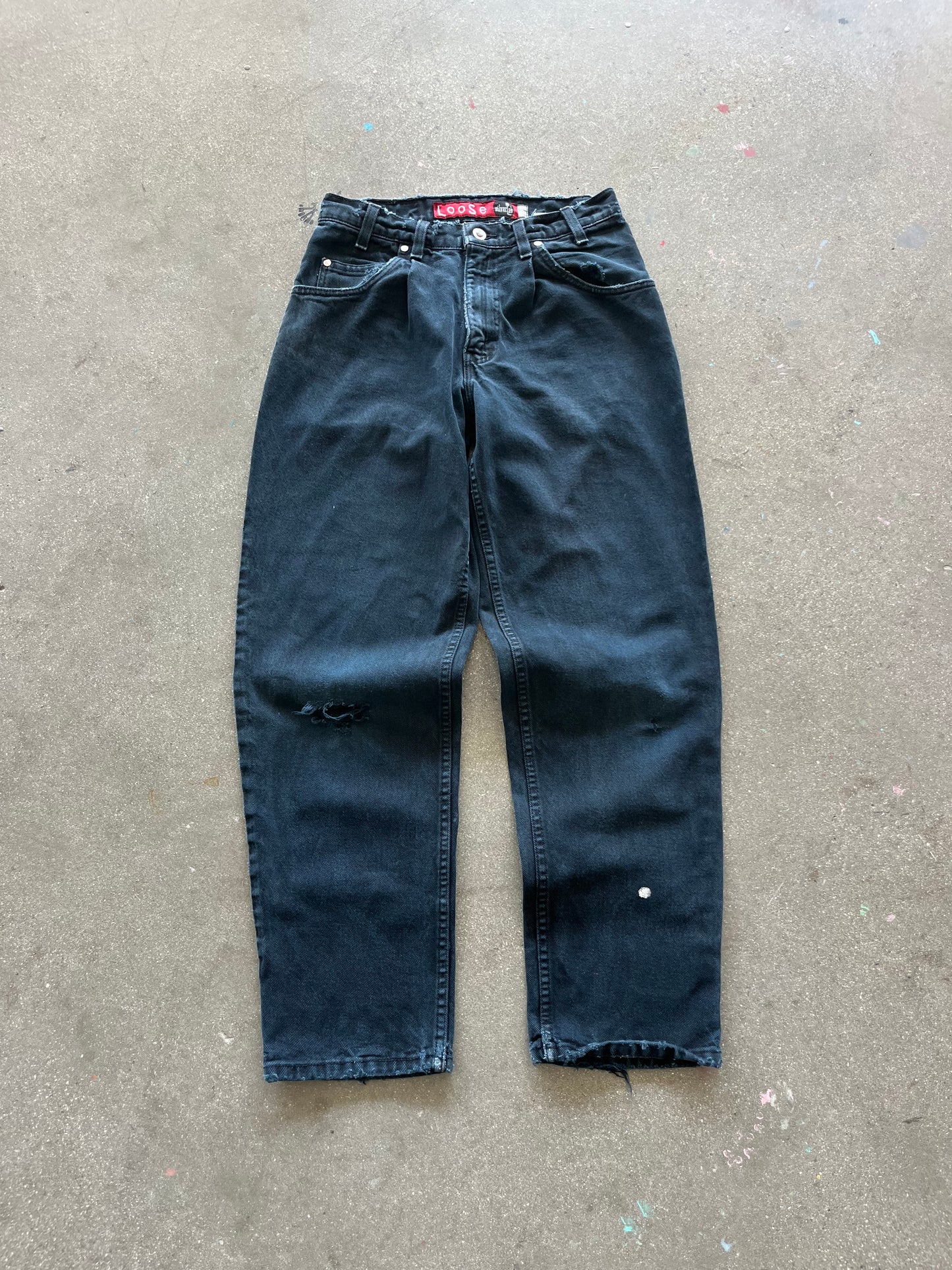 90’S DISTRESSED FADED BLACK “LOOSE” LEVI’S SILVERTABS - 30