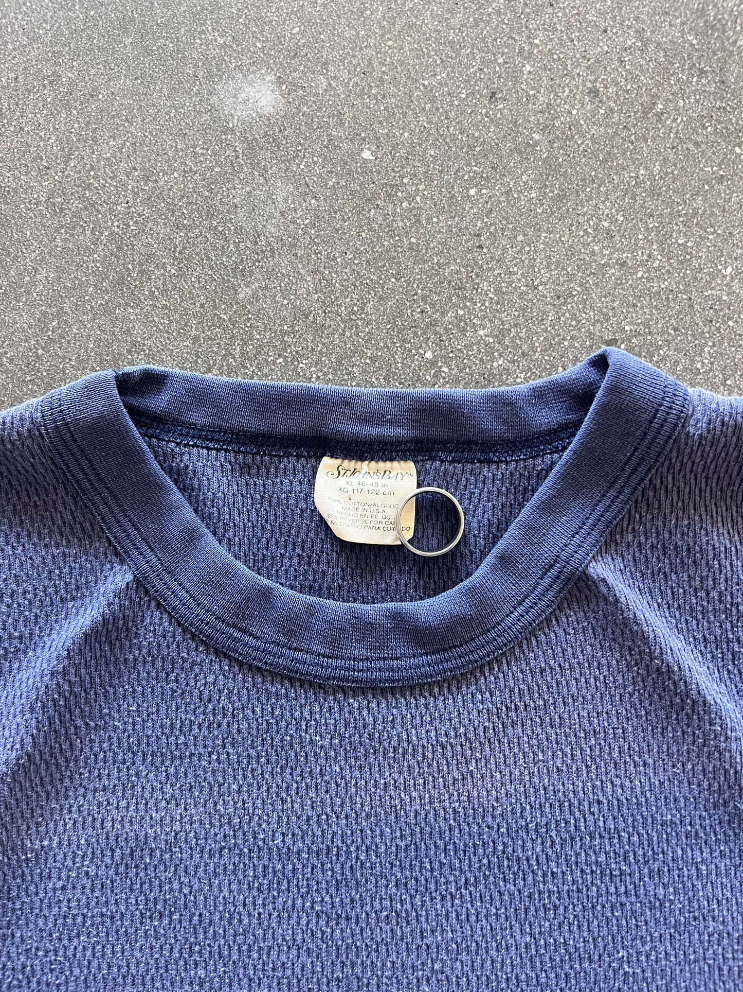 80’S FADED NAVY BLUE THERMAL - M